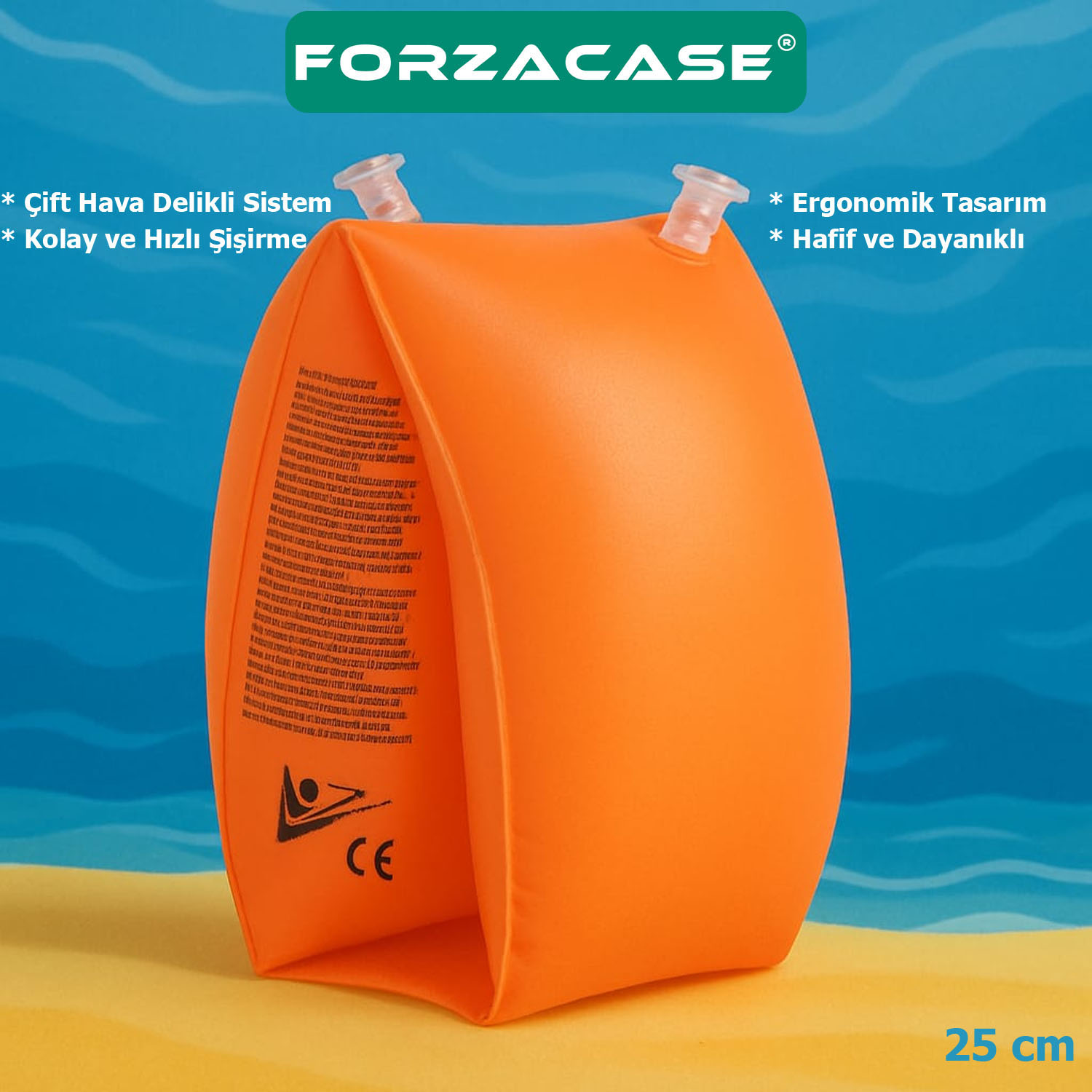 Forzacase Çocuklar için Unisex Çift Hava Delikli Şişirilebilir Yüzme Kolluk - FC1055