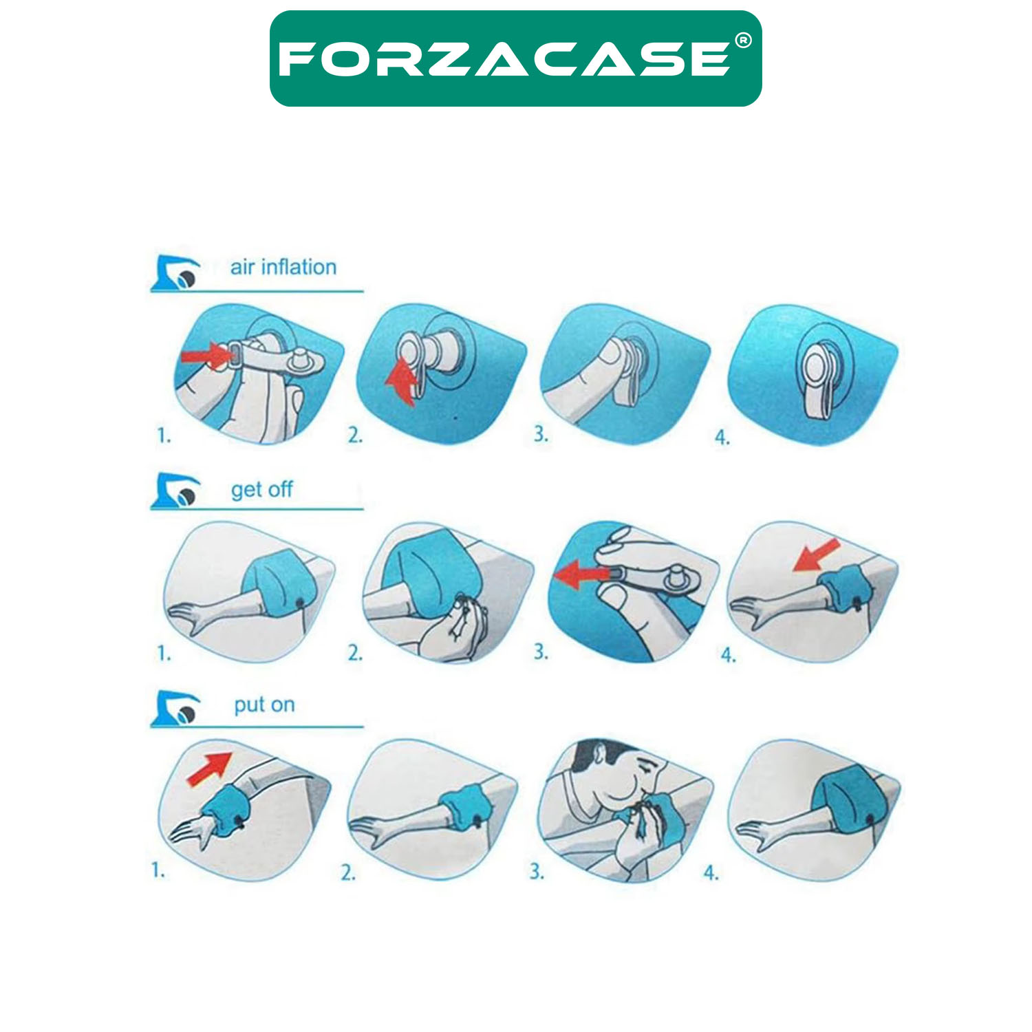 Forzacase Çocuklar için Unisex Çift Hava Delikli Şişirilebilir Yüzme Kolluk - FC1055