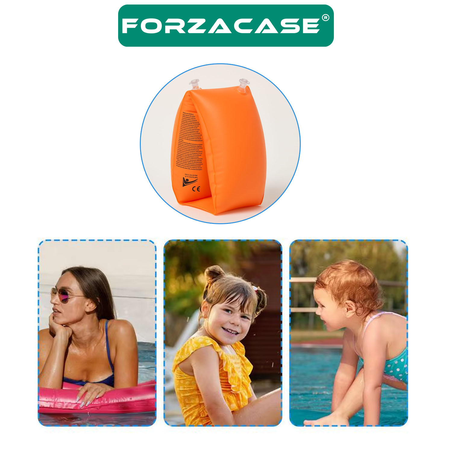 Forzacase Çocuklar için Unisex Çift Hava Delikli Şişirilebilir Yüzme Kolluk - FC1055