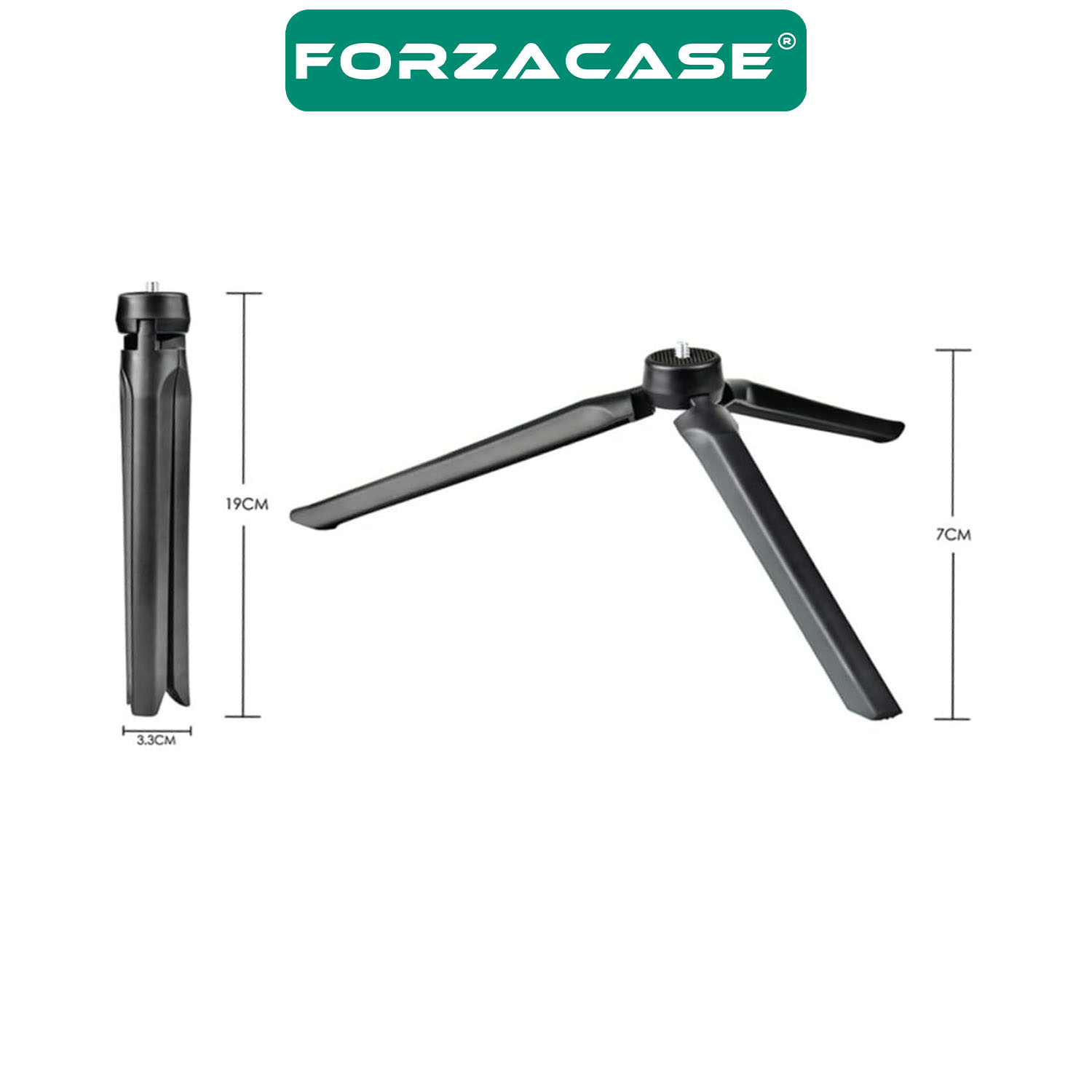 Forzacase 3 Ayak Mini Kamera Lens Işık Tripodu 1/4 Vida Uyumlu Kamera Sabitleyici - FC1074