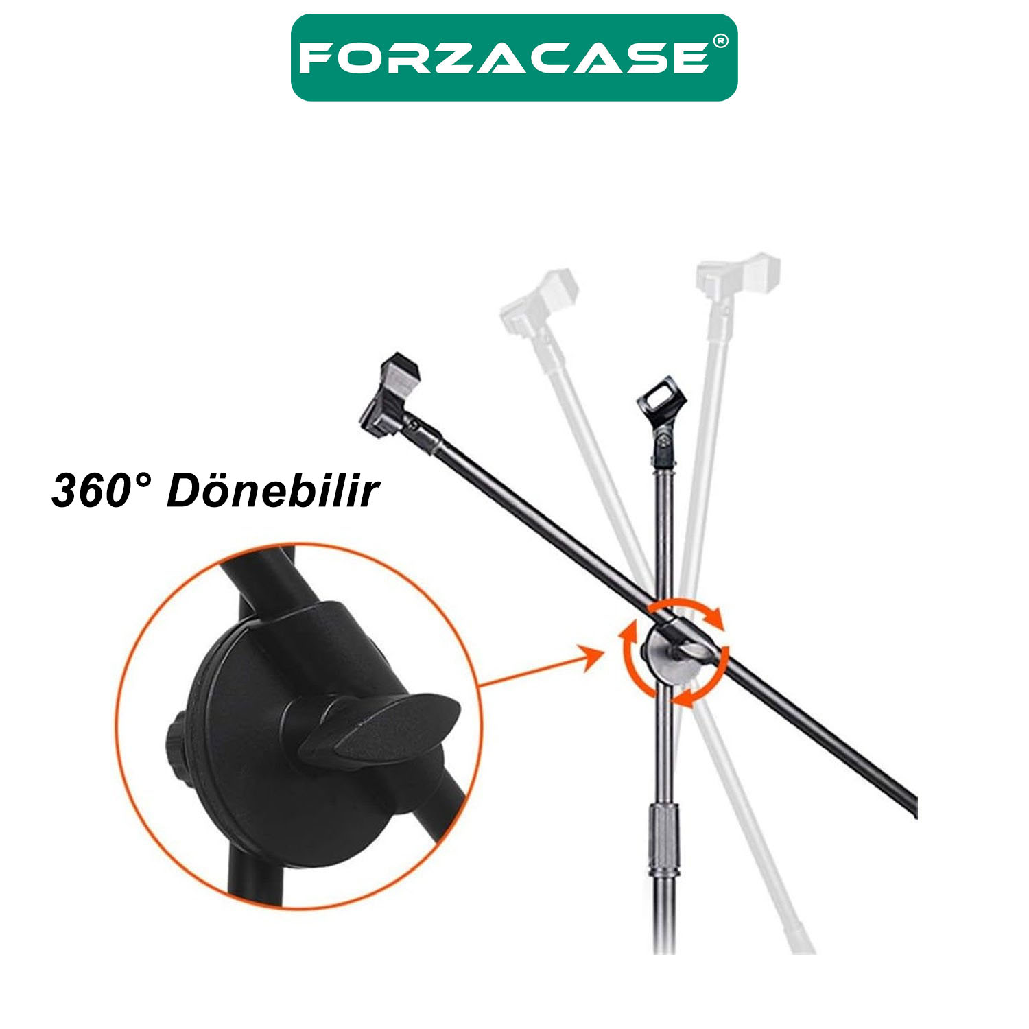 Forzacase Zemin için 360 Döner Profesyonel Metal Mikrofon Standı 170 cm  - FC1075
