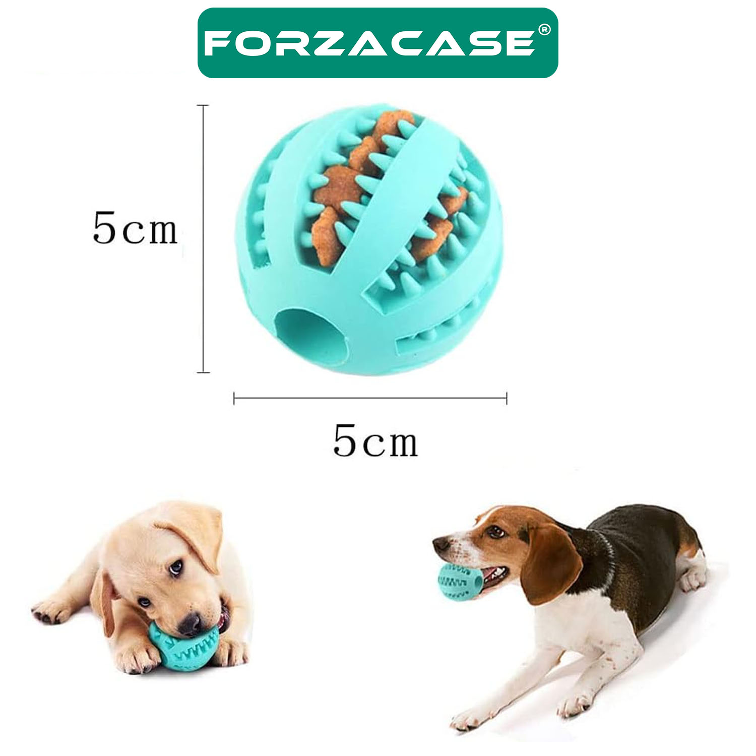 Forzacase Kauçuk Mama Hazneli Diş Temizleyici Köpek Eğitim Ve Oyun Topu - FC1076