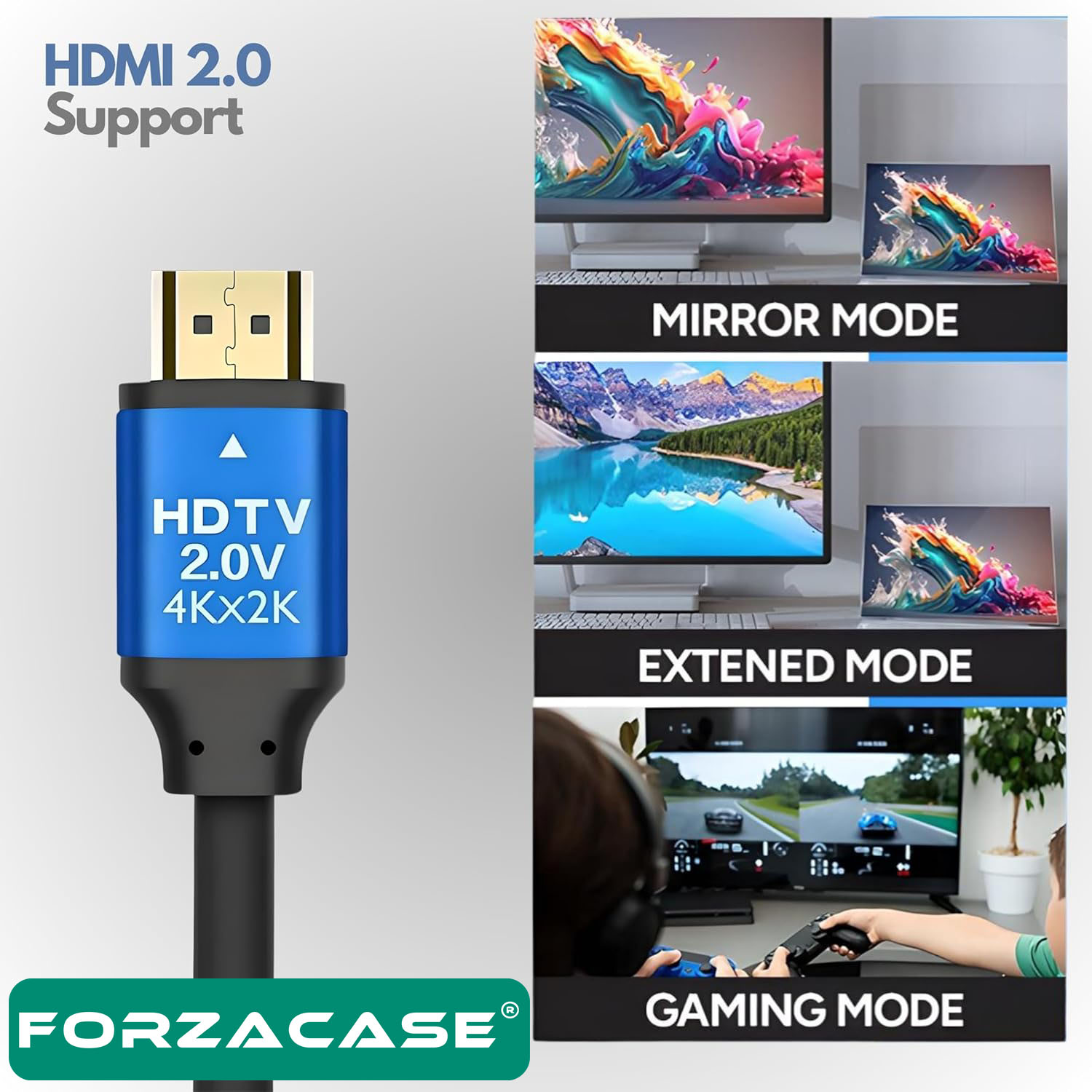 Forzacase Ultra HD 4K Yüksek Hızlı HDMI Kablosu - 1.5 Metre | TV PS5 4K 60Hz - FC1080