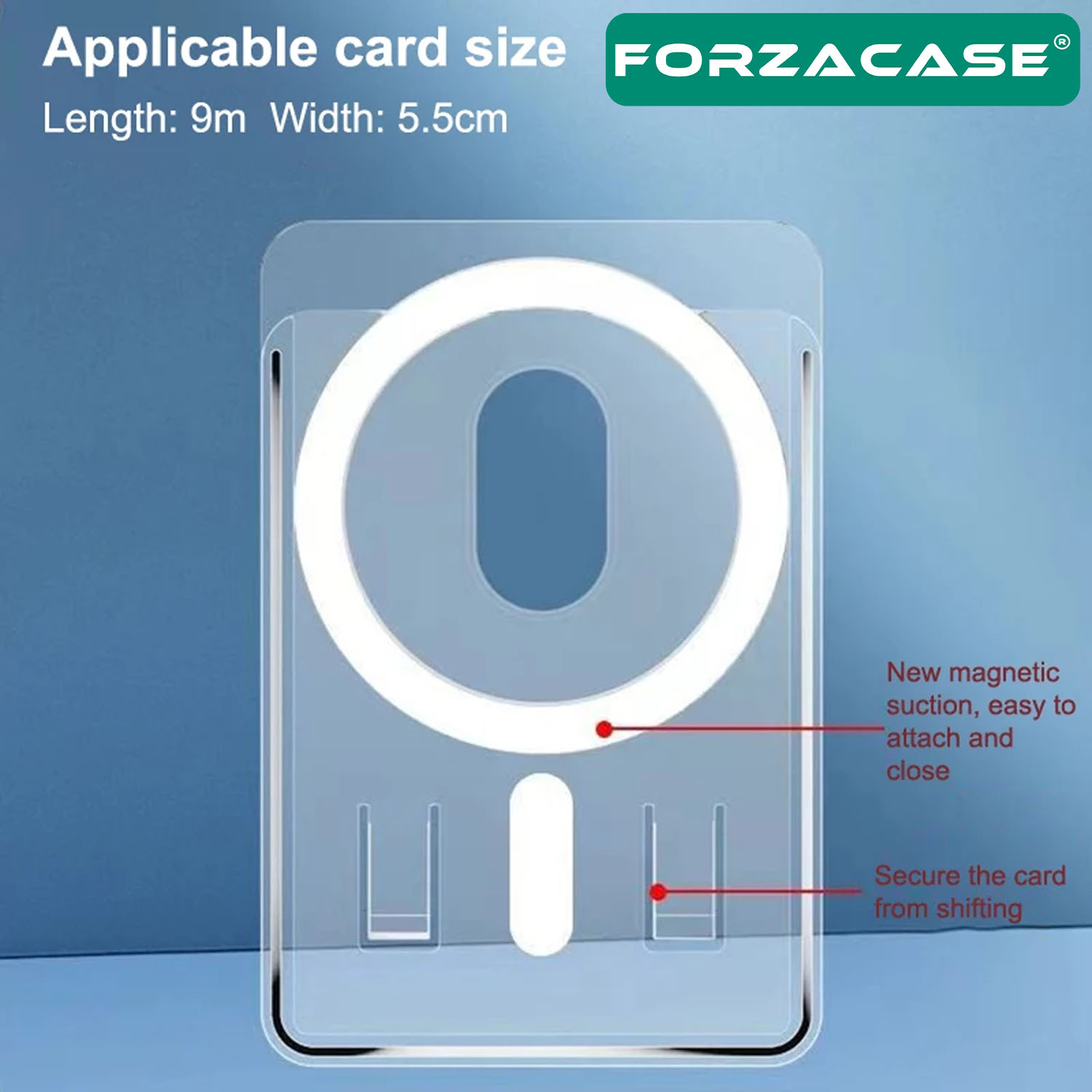 Forzacase iPhone Tüm Modeller ile uyumlu Magsafe Özellikli Manyetik Şeffaf Cüzdan Kartlık - FC1091