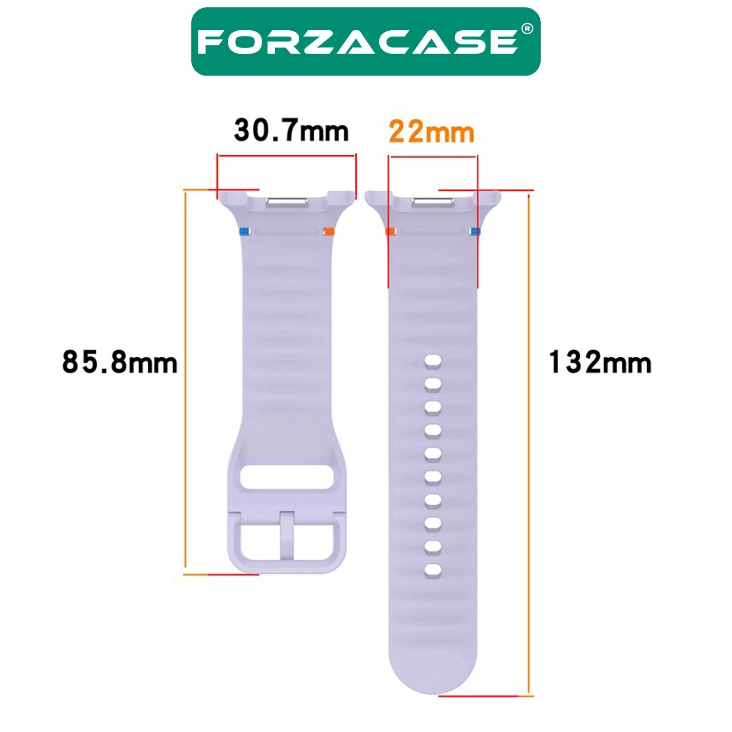 Forzacase Samsung Galaxy Watch 9 40 mm ile uyumlu Tokalı Silikon Kordon Kayış - FC1092