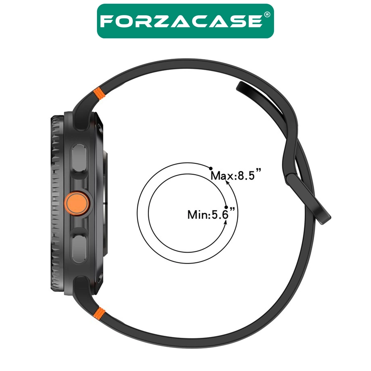 Forzacase Samsung Galaxy Watch 9 44 mm ile uyumlu Tokalı Silikon Kordon Kayış - FC1092