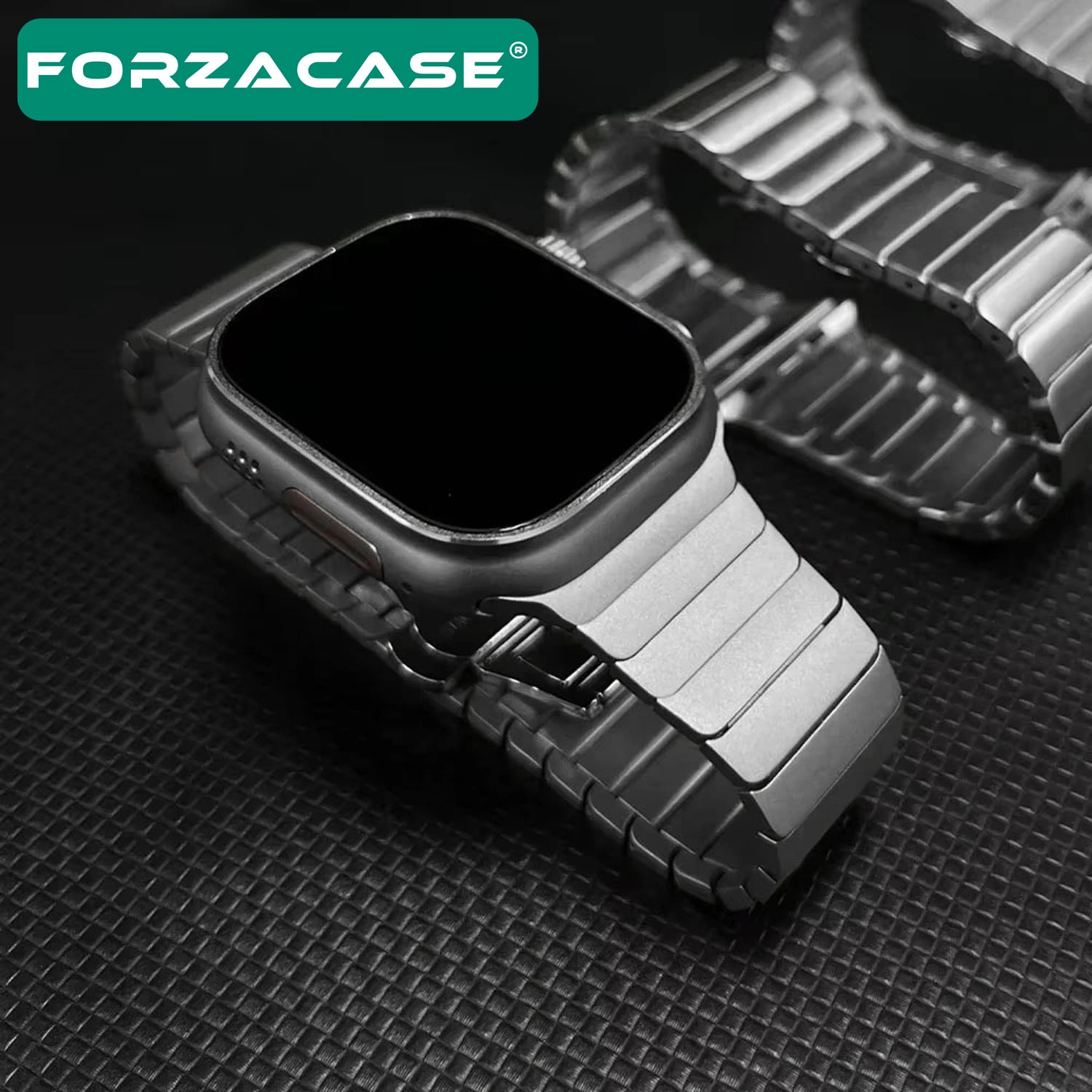 Forzacase Apple Watch Ultra 4 49mm ile uyumlu Balık Sırtı Paslanmaz Çelik Kordon - FC1100