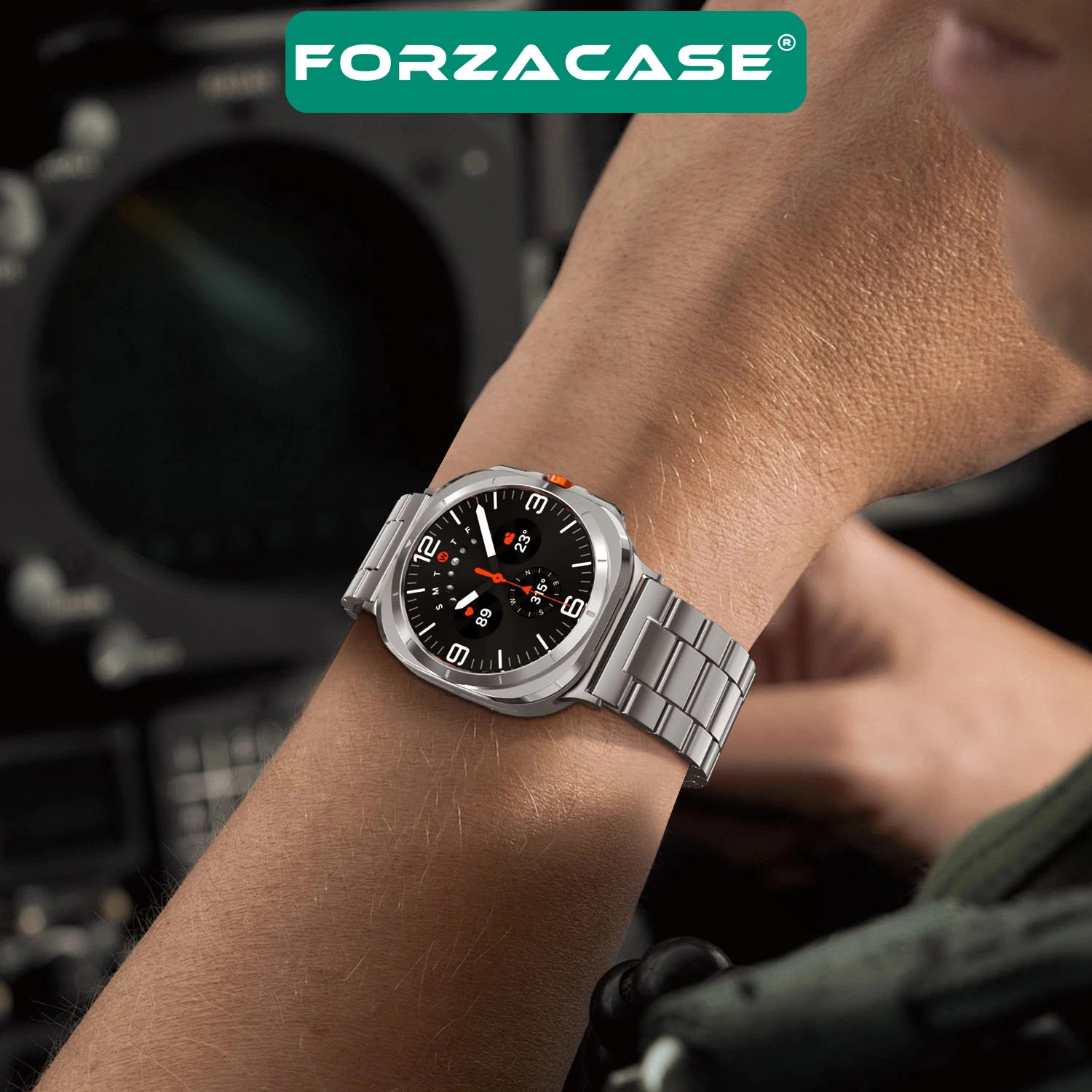 Forzacase Samsung Galaxy Watch 8 40mm ile uyumlu Metal Baklalı Kordon Kayış - FC1106