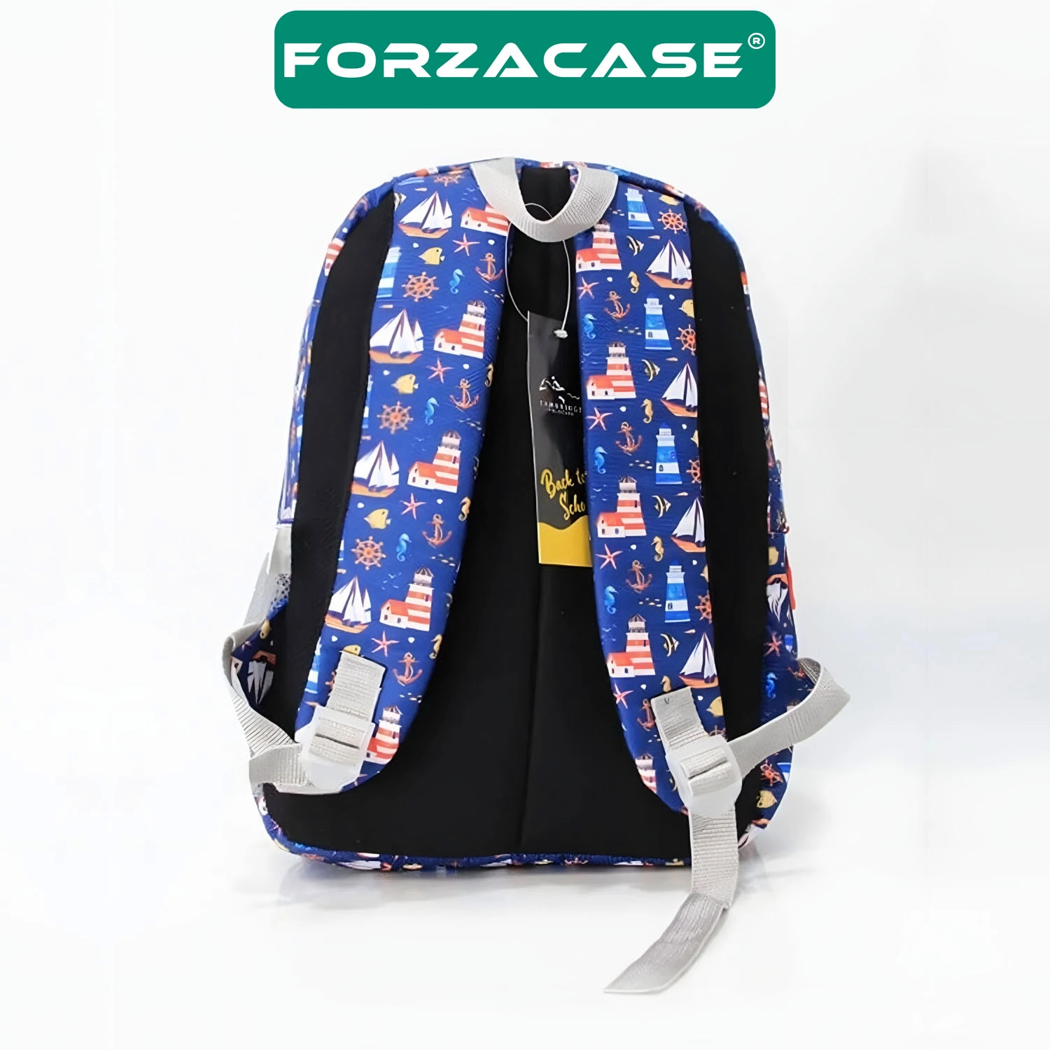 Forzacase 3 Bölmeli Askılı Çocuk Okul Çantası ve Kalemlik Seti Deniz Temalı Sırt Çanta - FC1110