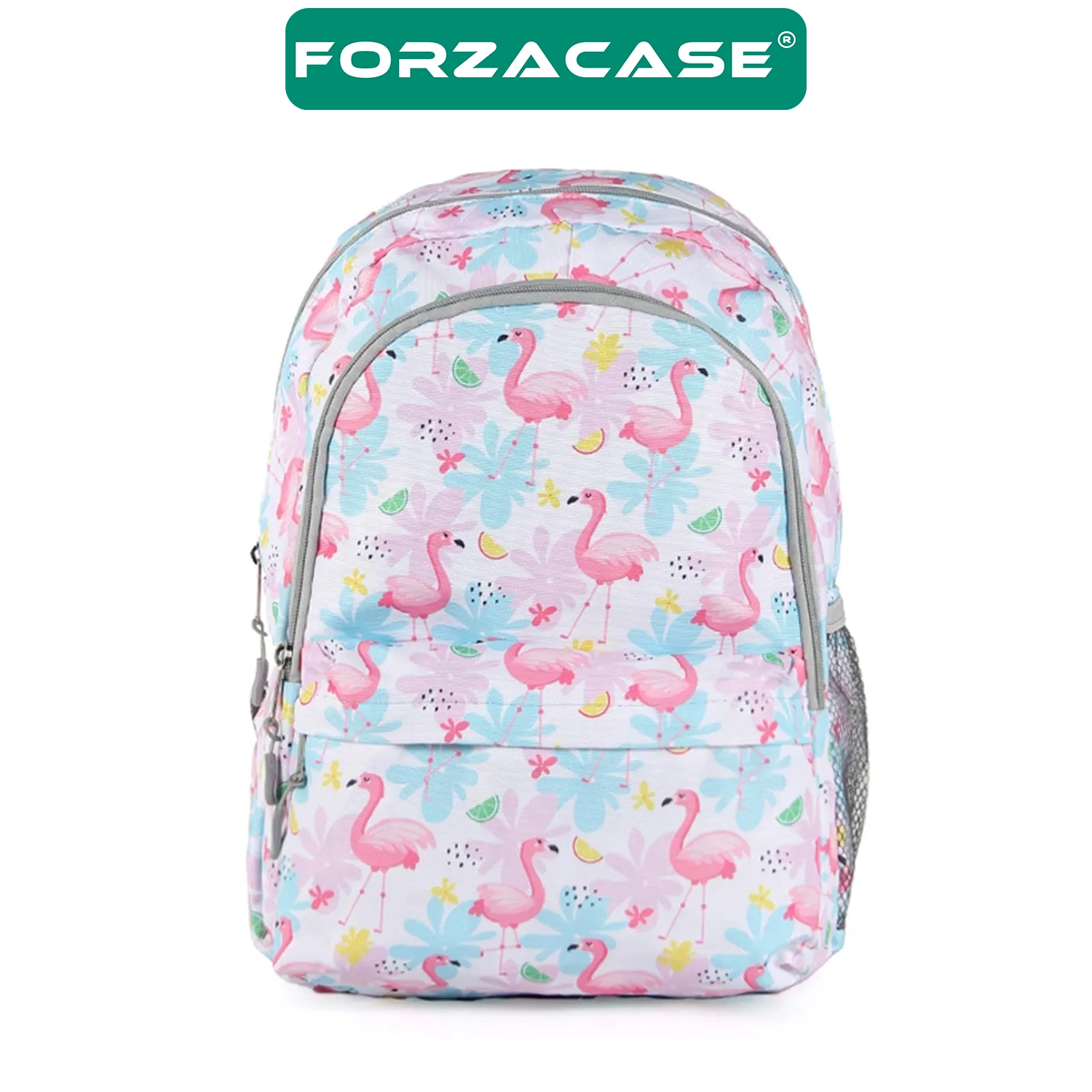 Forzacase 3 Bölmeli Askılı Çocuk Okul Çantası ve Kalemlik Seti Flamingo Tasarım Sırt Çanta - FC1110