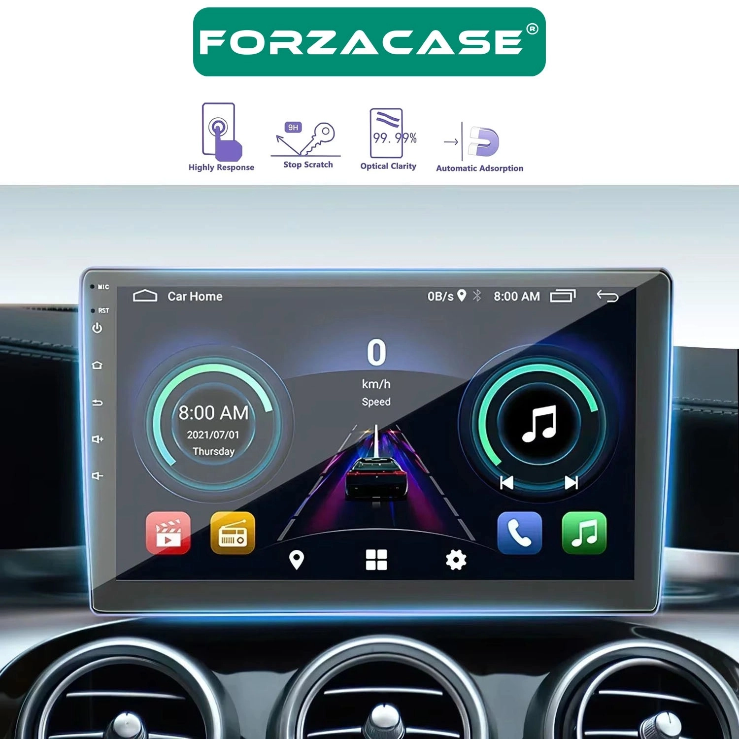 Forzacase Tesla Model X Navigasyon Multimedya uyumlu Nano Ekran Koruyucu Film - FC1117