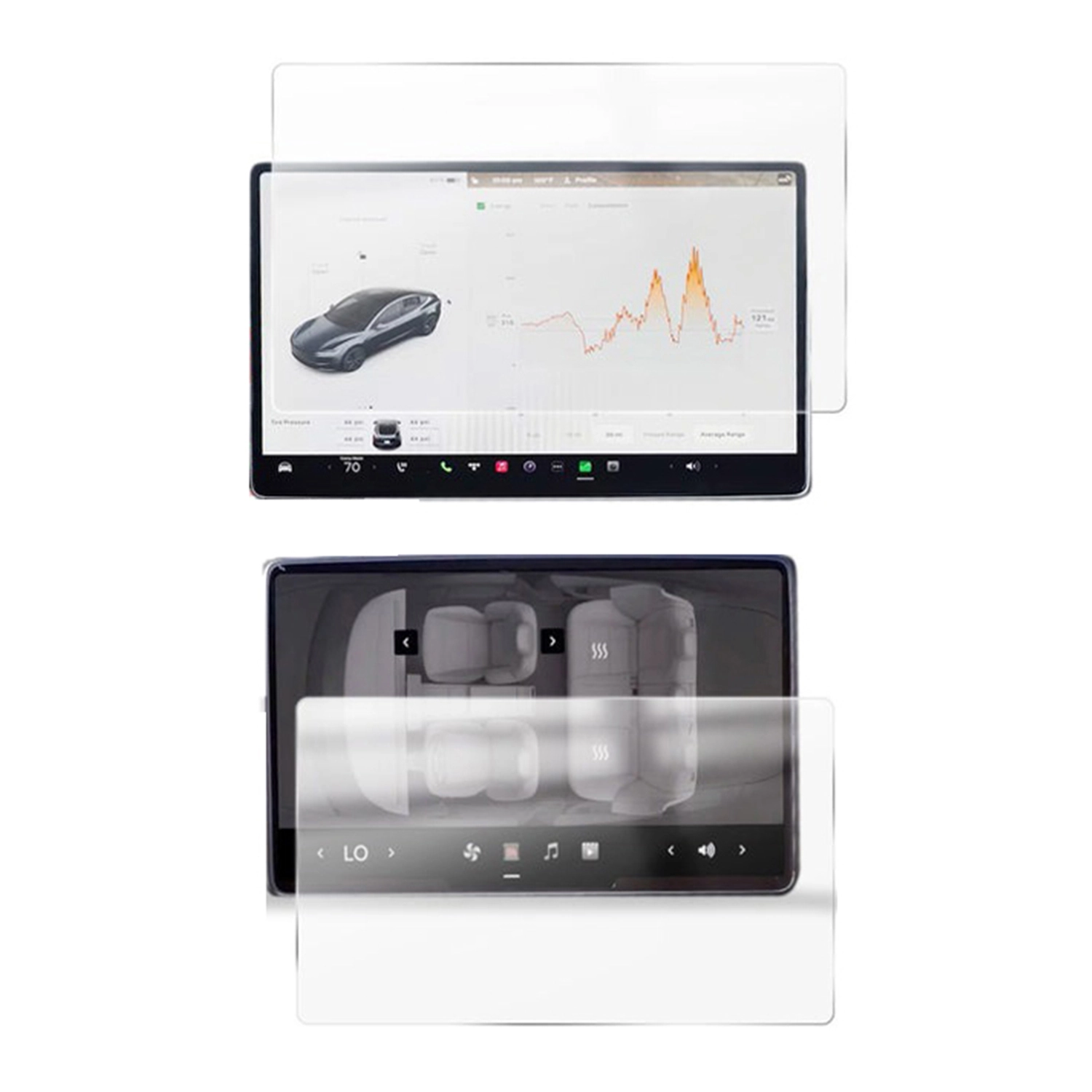 Forzacase 2in1 Tesla Model Y New Juniper Temperli Kırılmaz Cam Ekran Koruyucu - FC1119