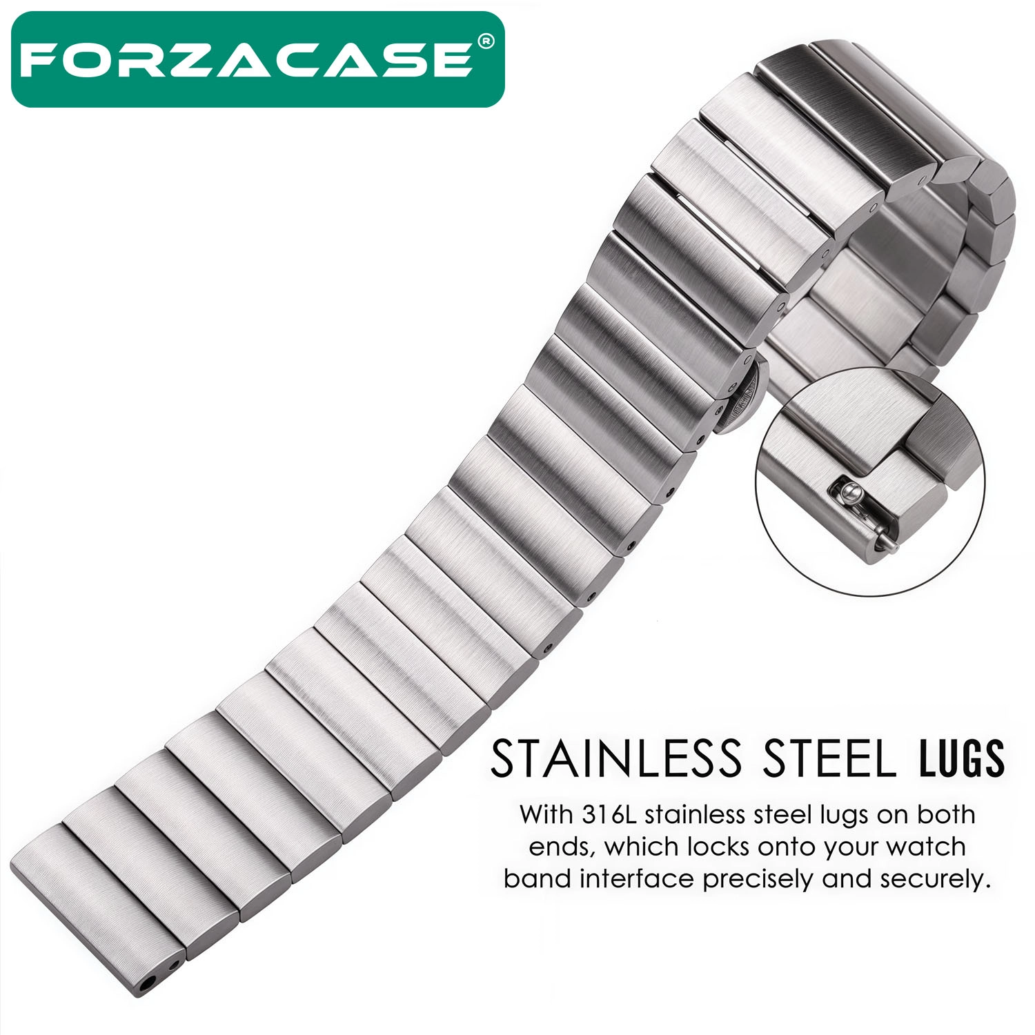 Forzacase Havit M9030 Pro 46mm ile uyumlu Balık Sırtı Paslanmaz Çelik Kordon - FC1120