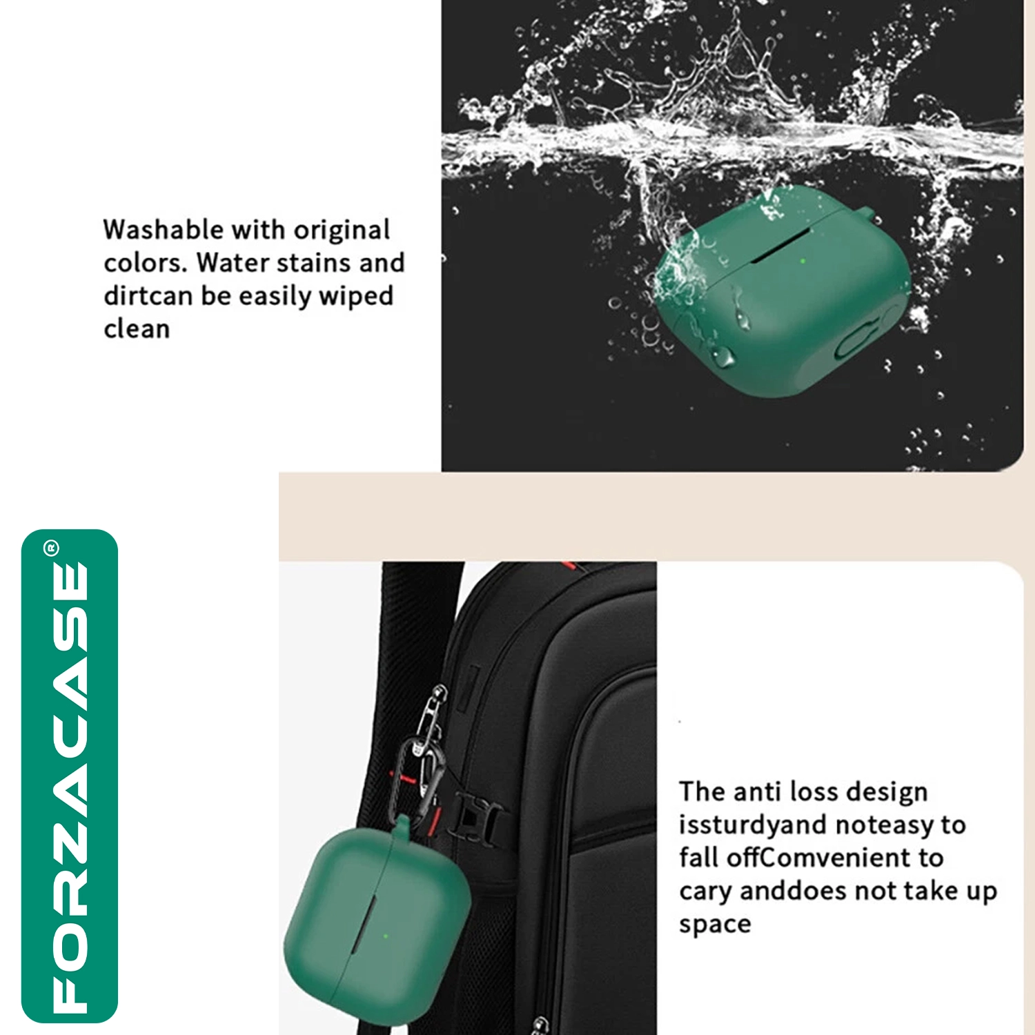Forzacase Samsung Galaxy Buds 3 / 3 Pro ile uyumlu Anahtar Askılıklı Bluetooth Kulaklık Kılıfı - FC1123