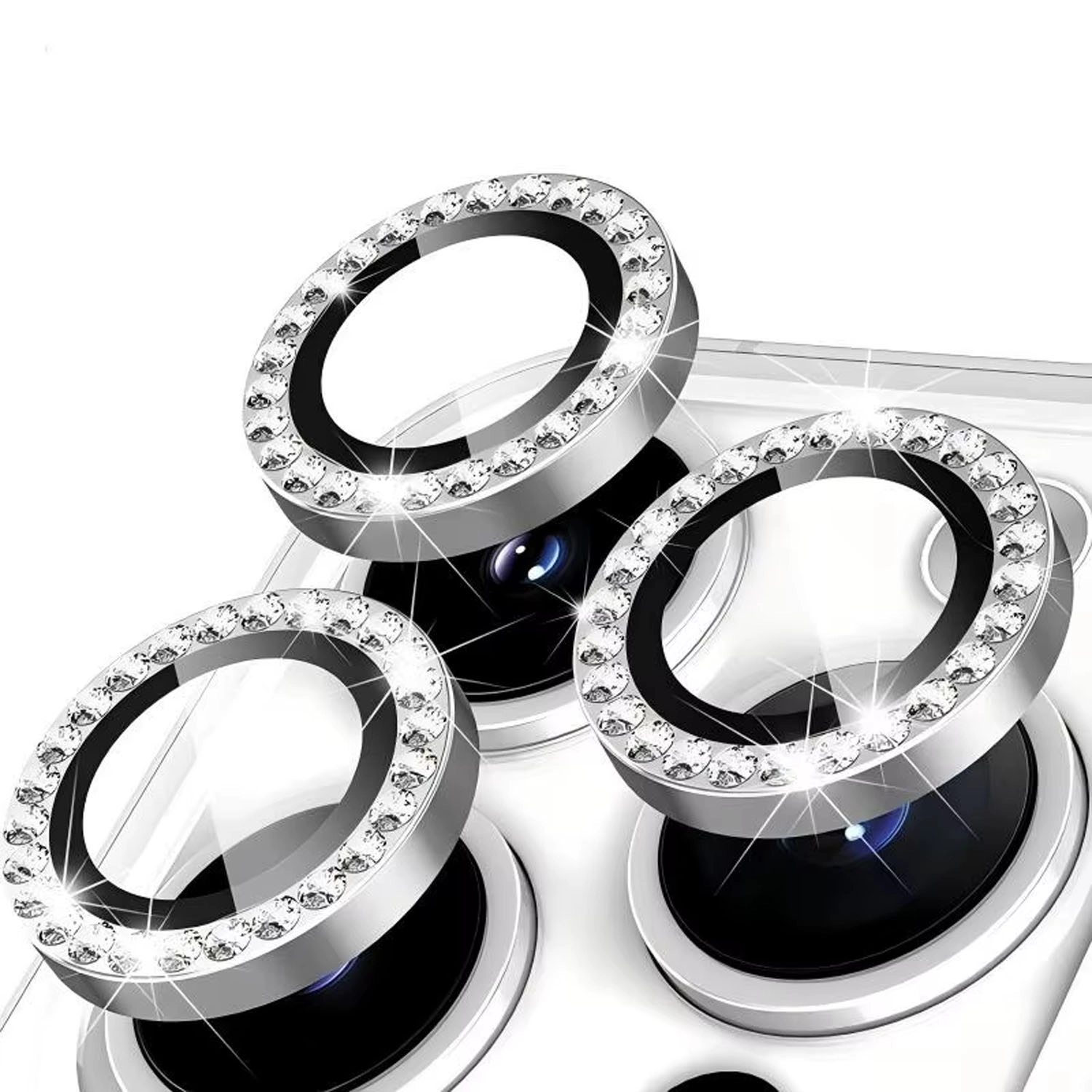 Forzacase iPhone 17 Pro ile uyumlu Elmas Taşlı Kamera Camı Lens Koruyucu Halka Seti - FC1126