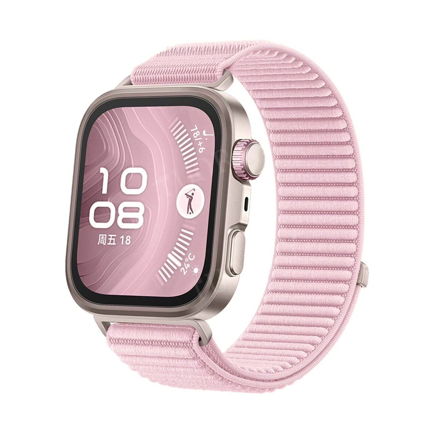 Forzacase Huawei Watch Fit 5/Fit 5 Pro ile uyumlu Wave Desen Hasır Örgü Cırtlı Kordon Kayış-FC1127