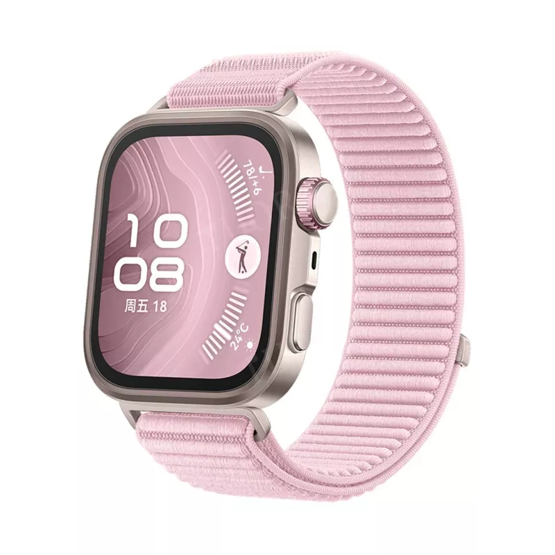 Forzacase Huawei Watch Fit 3 ile uyumlu Wave Desen Hasır Örgü Cırtlı Kordon Kayış - FC1127
