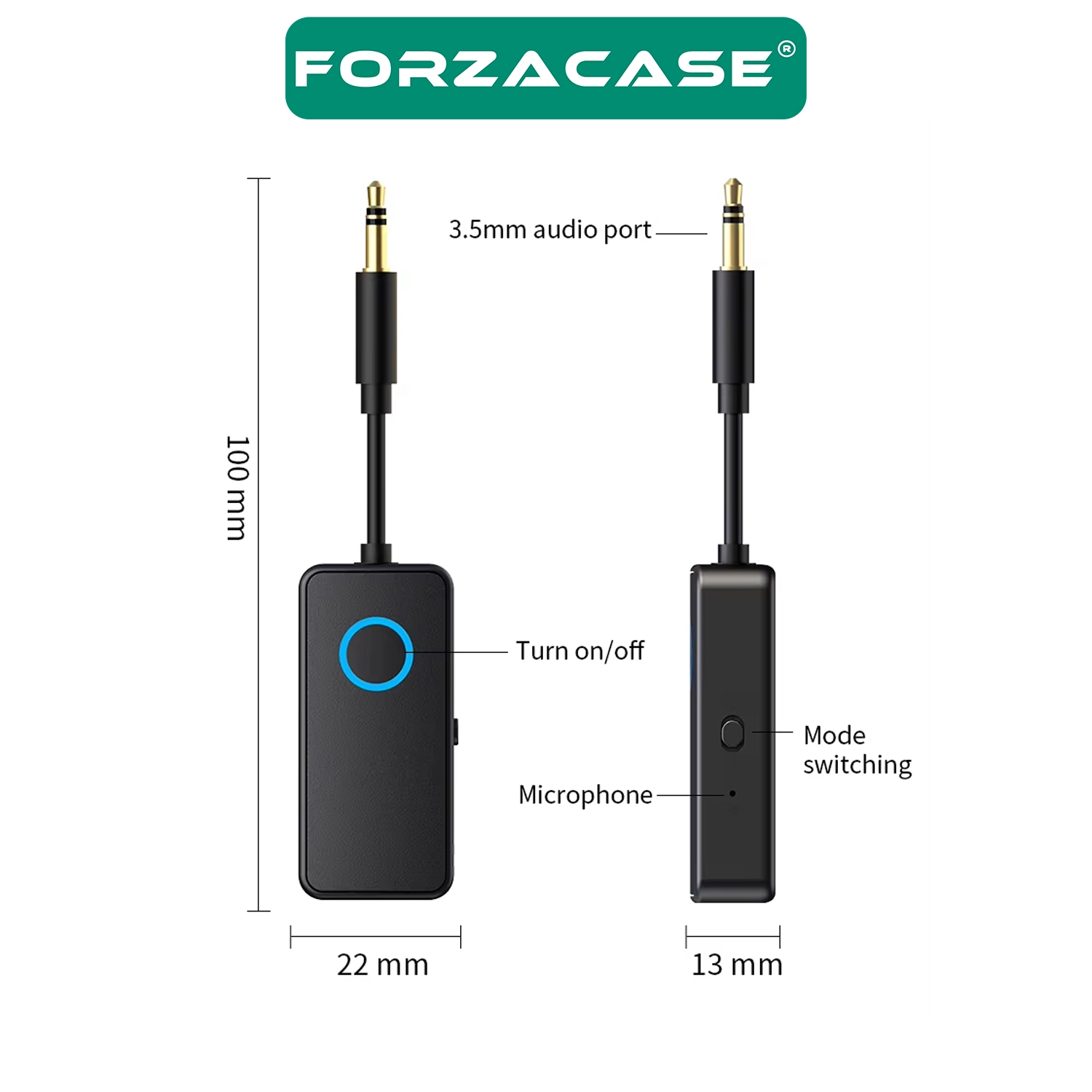 Forzacase TV, Araç, Bilgisayar Uyumlu 2in1 Aux Bluetooth 5.4 Kablosuz Ses Adaptörü - FC1130