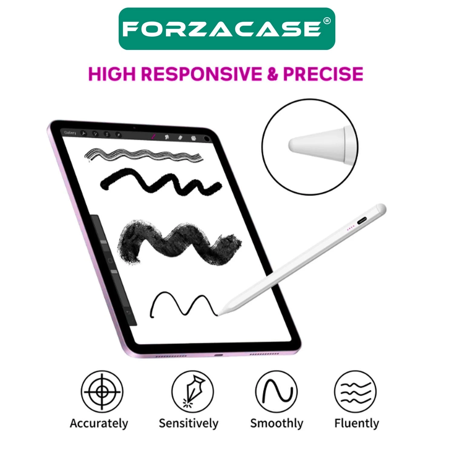 Forzacase Xiaomi Pad 8 / 8 Pro 11.2 inç ile uyumlu Stylus Yazı Çizim Kalemi - FC1140