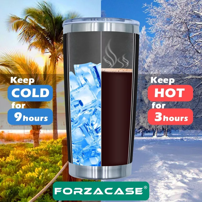 Forzacase Çift Katmanlı Paslanmaz Çelik Pipet Girişli 600ml Sıcak Soğuk Tutan Bardak Termos Mug - FC1142