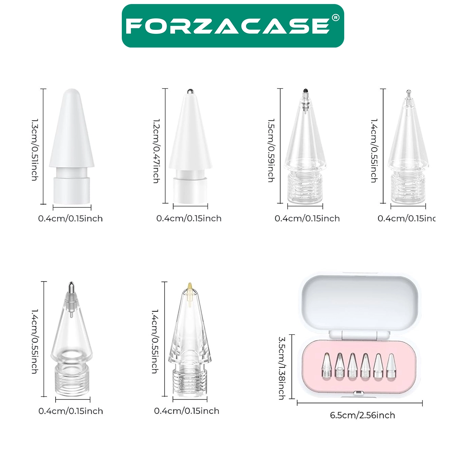 Forzacase Apple Pencil 1 / 2 / Pro / Type-c ile uyumlu Çizim Hassasiyet Ayarlı Pencil Kalem Uç Seti - FC1143
