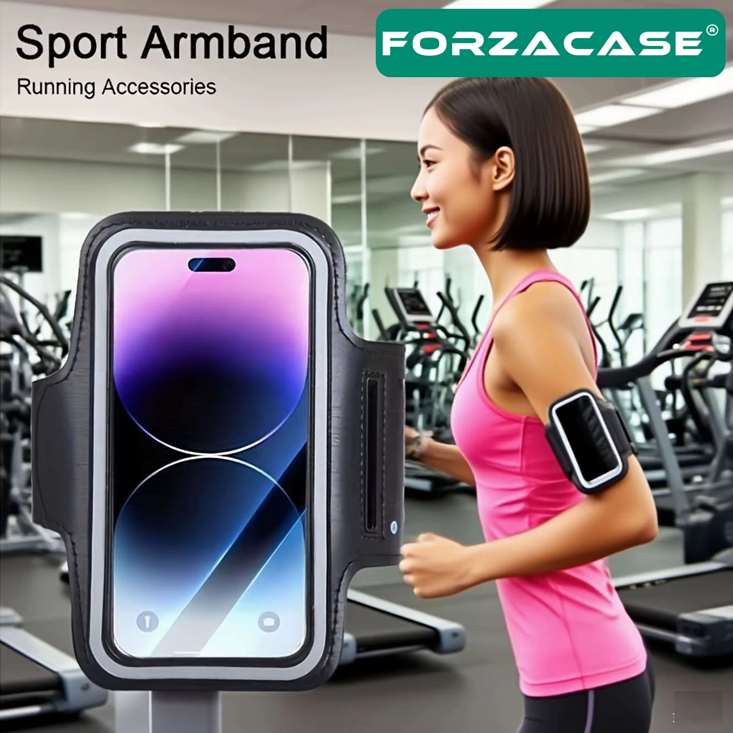 Forzacase Spor Ve Koşu İçin 4-6.5 inç Telefon Tutucu Anahtar Ve Kulaklık Girişli Kol Bandı - FC1147