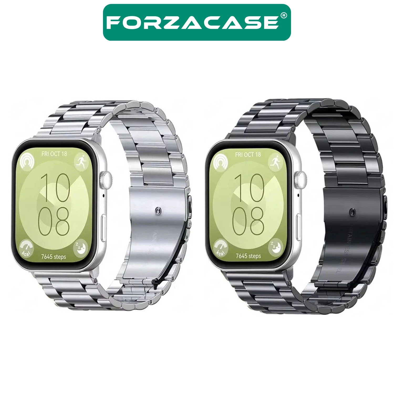Forzacase Huawei Watch Fit 3 / Fit 4 / Fit 4 Pro ile uyumlu Metal Baklalı Kordon Kayış - FC1148