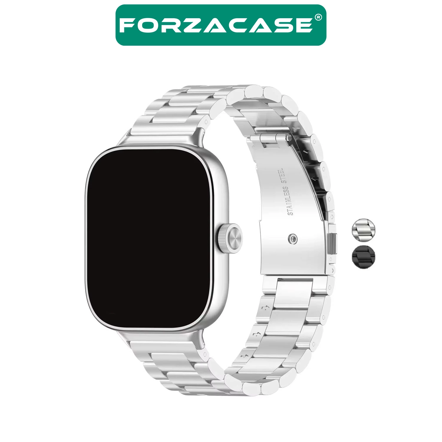 Forzacase Xiaomi Redmi Watch 6 Active ile uyumlu Metal Baklalı Kordon Kayış - FC1149