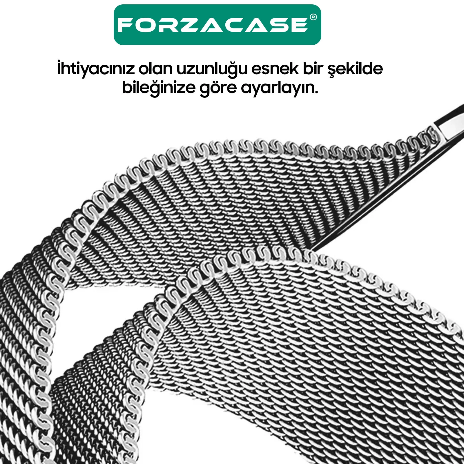 Forzacase Xiaomi Redmi Watch 6 Active ile uyumlu Metal Mıknatıslı Manyetik Kordon Kayış - FC1150