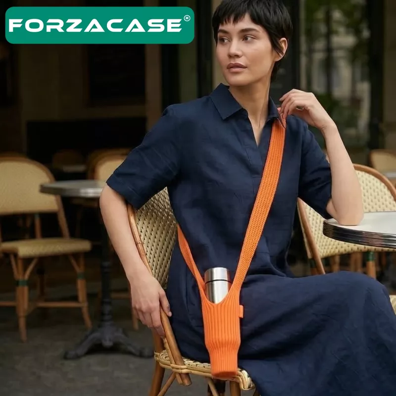 Forzacase 80 cm Örgü 500ml Termos Suluk Taşıma Çantası Çapraz Termos Askısı - FC1178