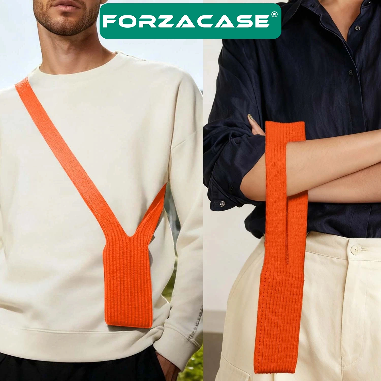 Forzacase Tüm Telefonlar İçin Uyumlu 80 cm Örgü Cep Çantası Çapraz Telefon Askısı - FC1152