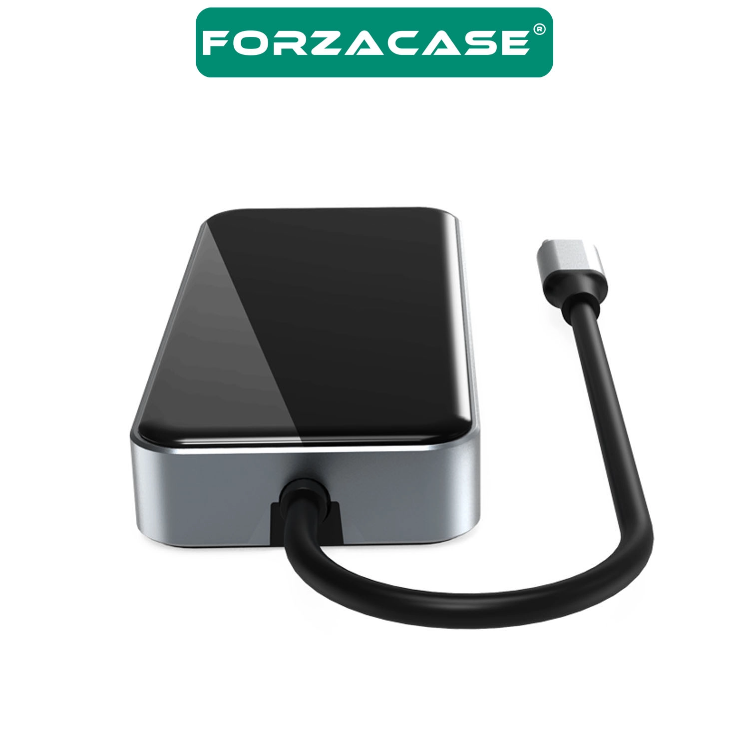 Forzacase Type-C To HDMI 5*USB 3.0 RJ45 Usb-C 60W Tf ve Sd Dönüştürücü 10in1 Hub - FC1153