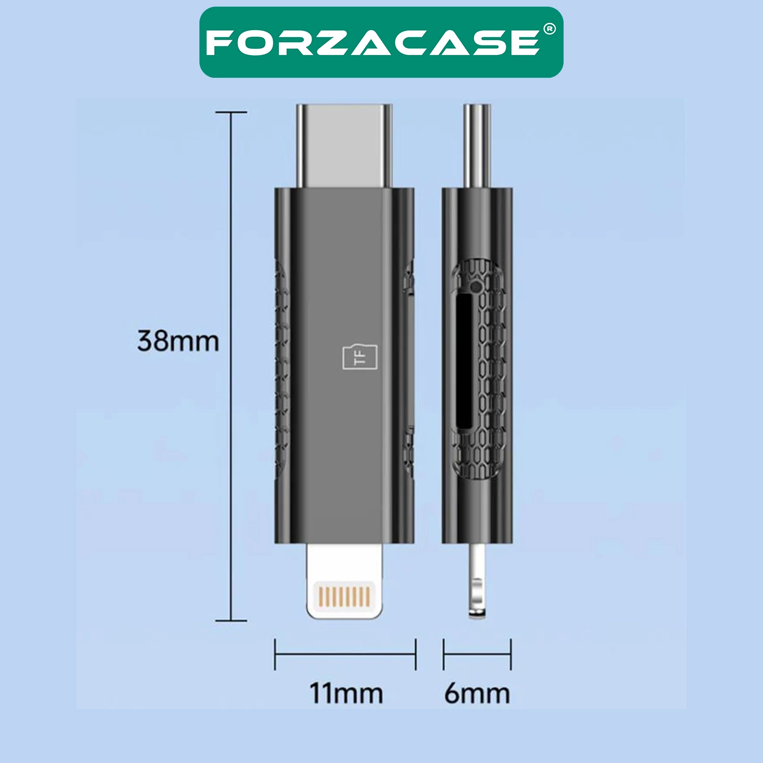 Forzacase 3in Lightning Type-C TF SD Kart Okuyucu Adaptör Reader - FC1155