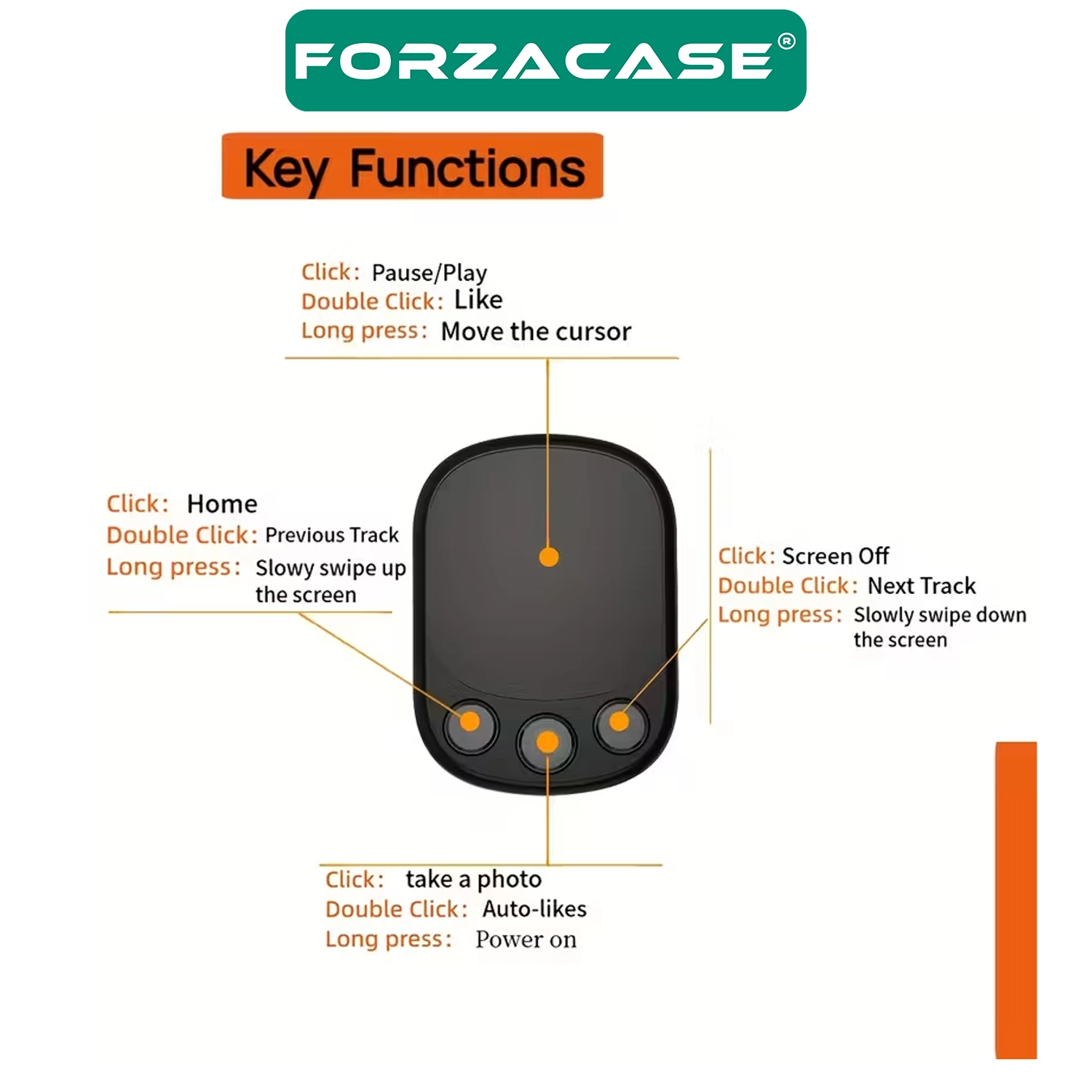 Forzacase Parmak Mouse Bluetooth Dokunmatik Touchpad Mouse Uzaktan Kumanda - FC1156