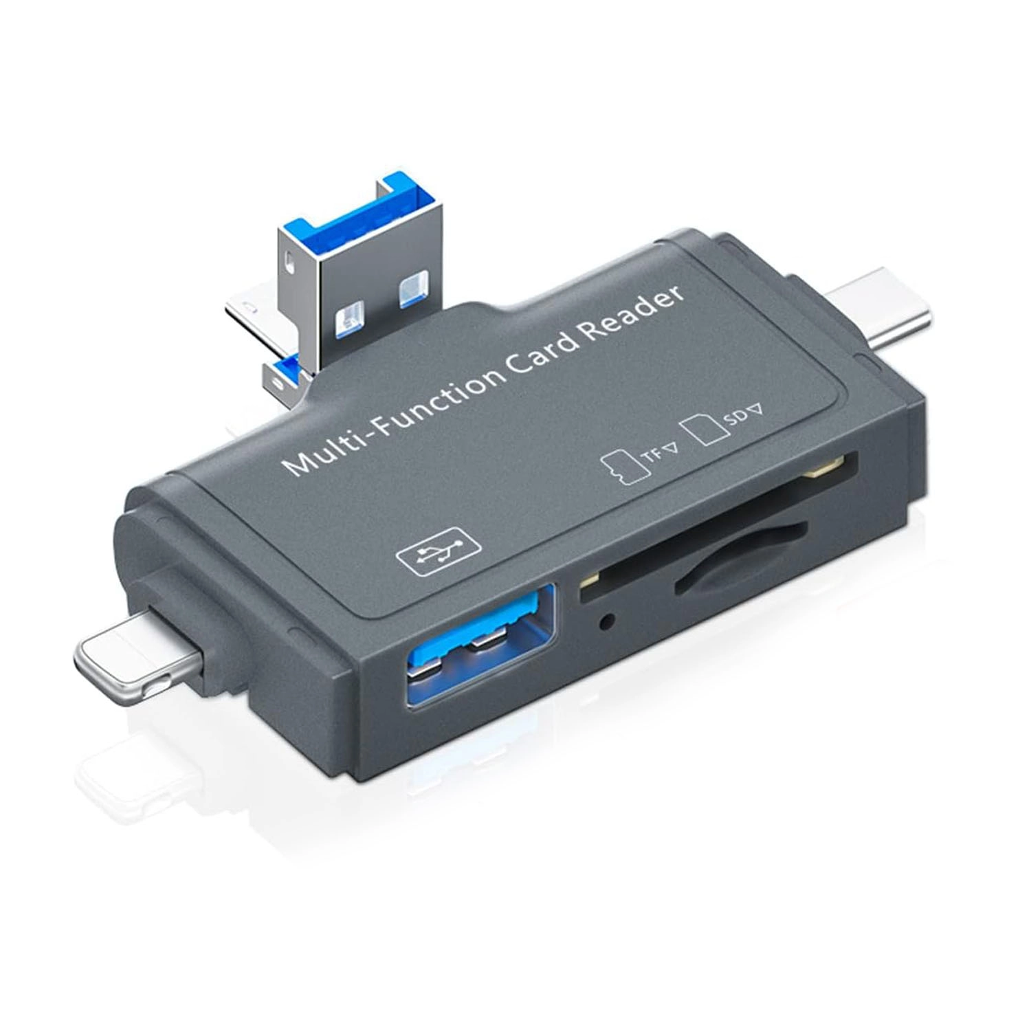 Forzacase Type-C, Lightning, Micro USB uyumlu USB 3.0 OTG SD Kart Okuyucu Çevirici Adaptör - FC1159