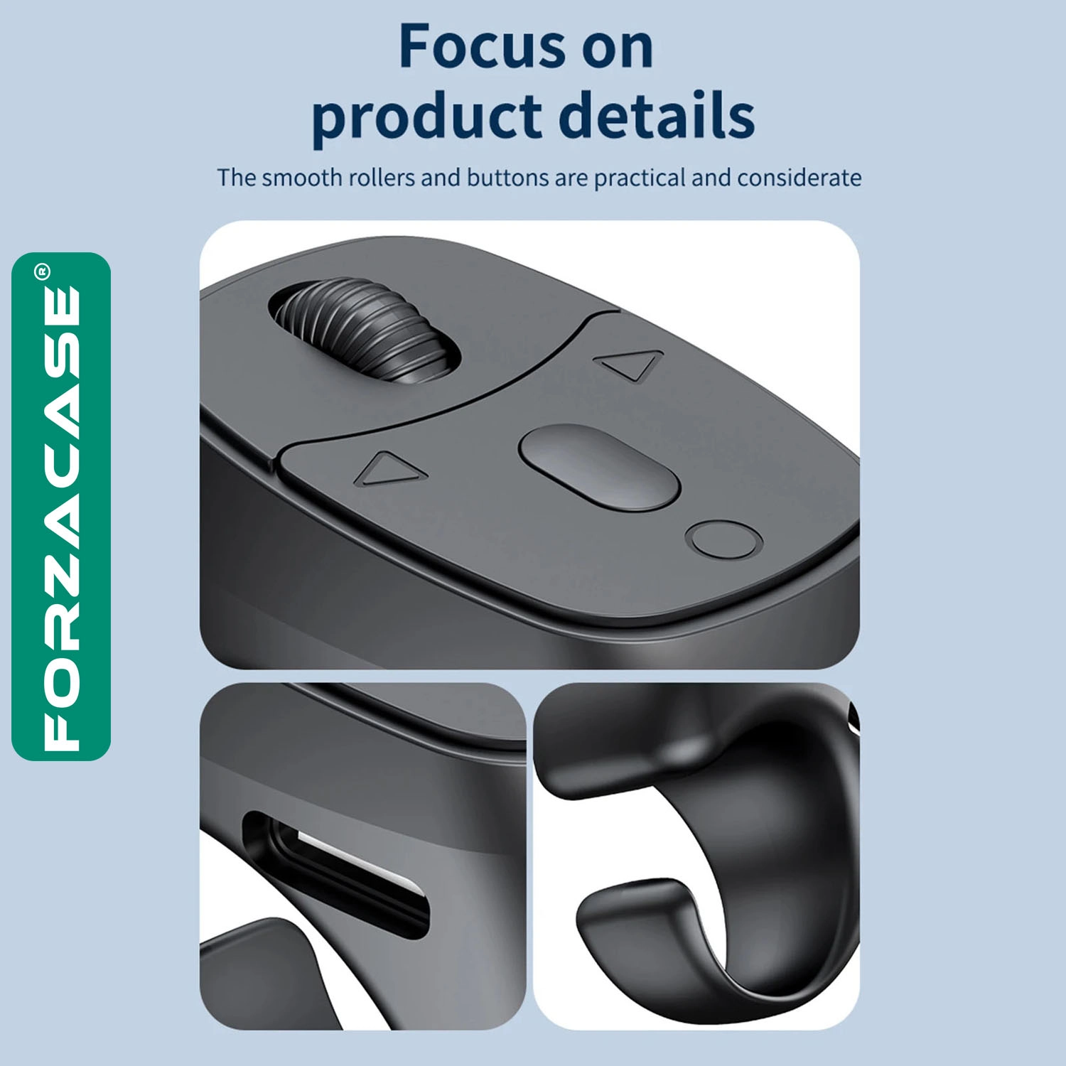 Forzacase Mouse Tasarım Bluetooth Uzaktan Yüzük Kumanda Sayfa Çevirici Video Selfie Kumandası FC1160