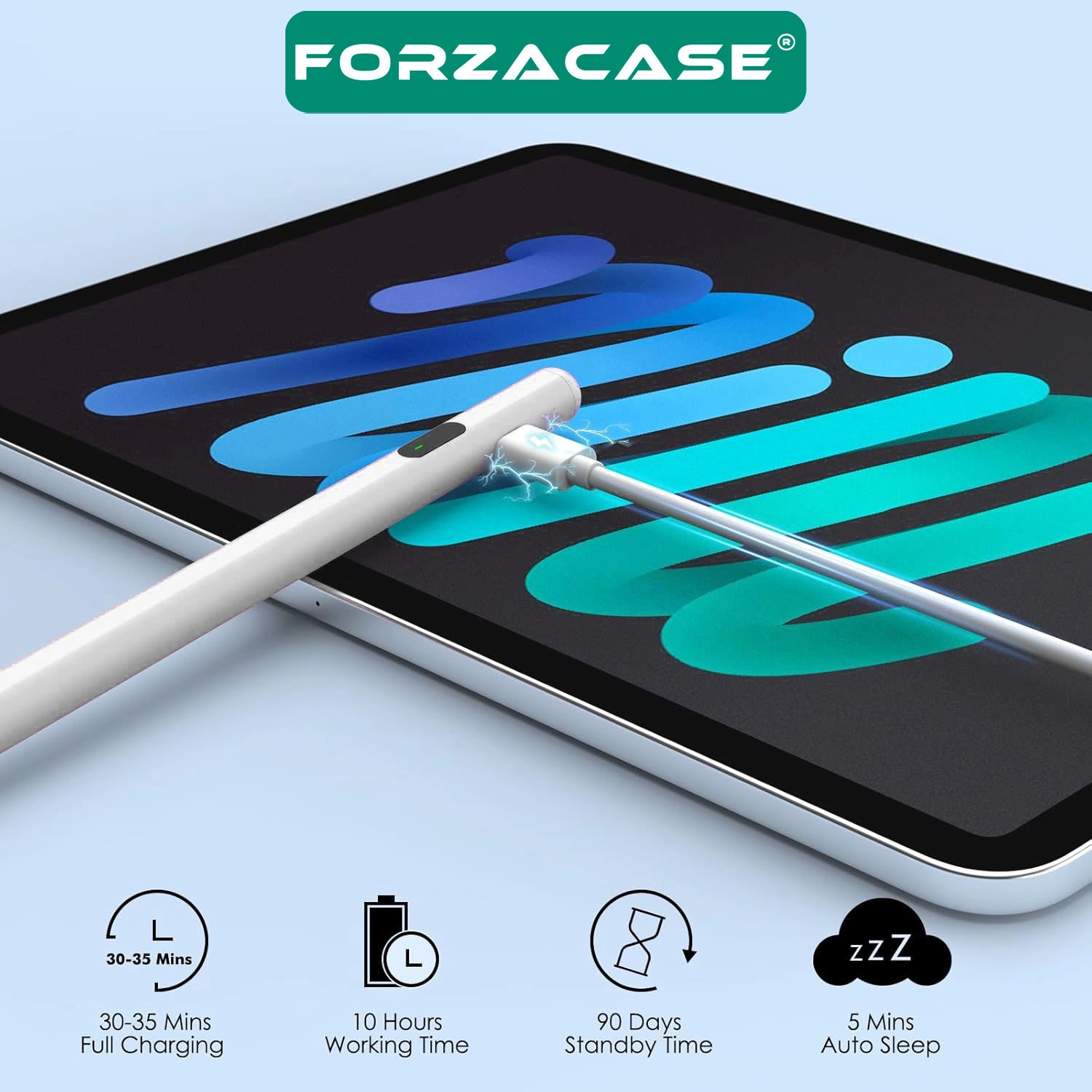 Forzacase iOS Android Tablet ve Telefonlar ile uyumlu Led Göstergeli Dokunmatik Kalem - FC1161