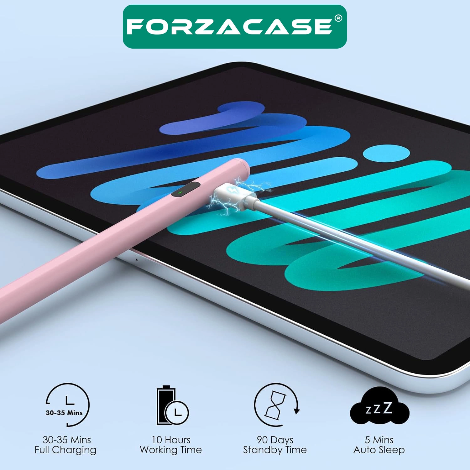 Forzacase iOS Android Tablet ve Telefonlar ile uyumlu Led Göstergeli Dokunmatik Kalem - FC1161