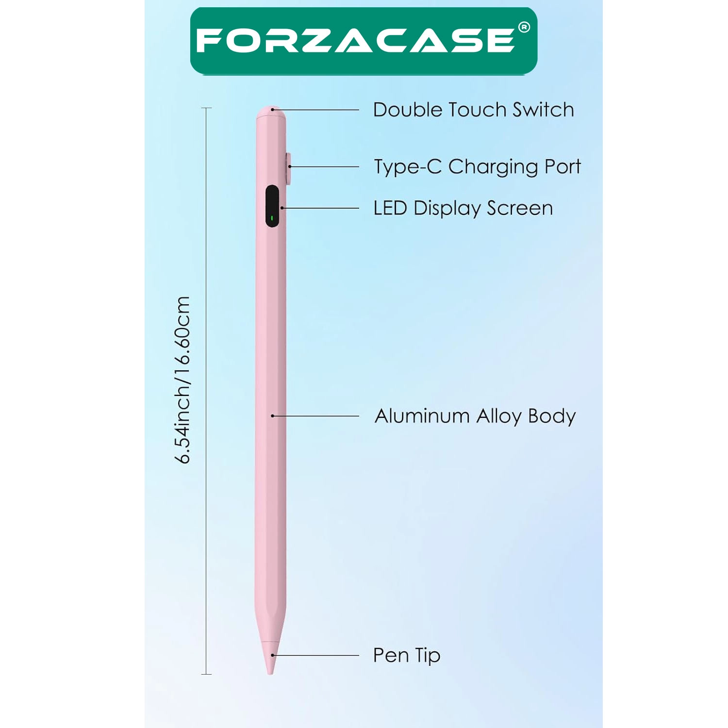 Forzacase iOS Android Tablet ve Telefonlar ile uyumlu Led Göstergeli Dokunmatik Kalem - FC1161