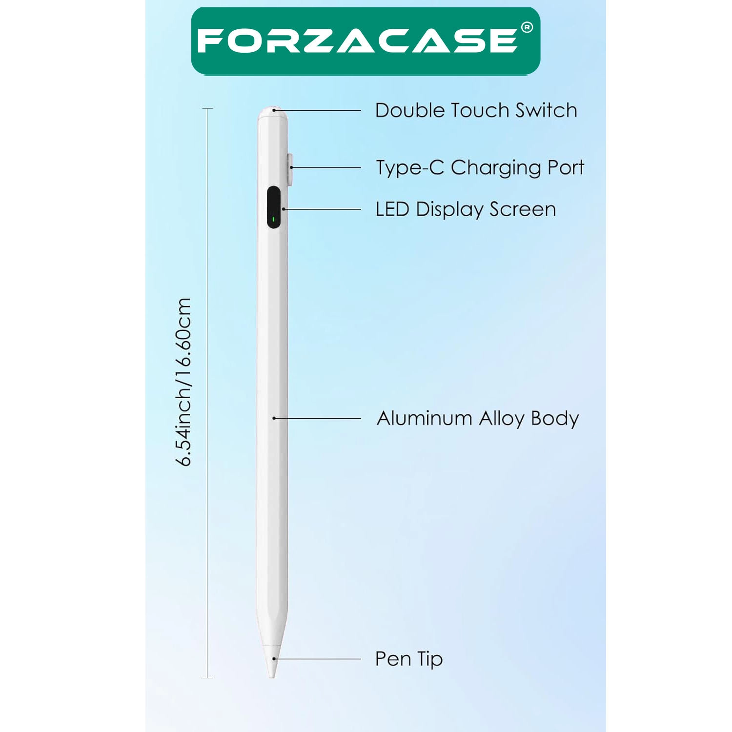 Forzacase iOS Android Tablet ve Telefonlar ile uyumlu Led Göstergeli Dokunmatik Kalem - FC1161