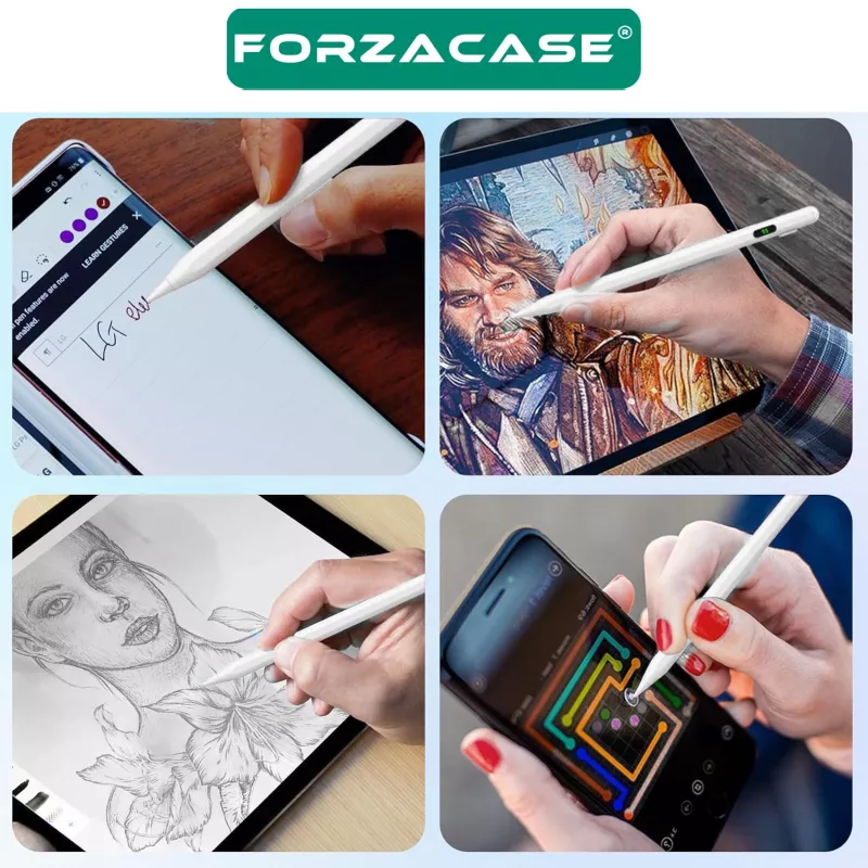 Forzacase iOS Android Tablet ve Telefonlar ile uyumlu Led Göstergeli Dokunmatik Kalem - FC1161