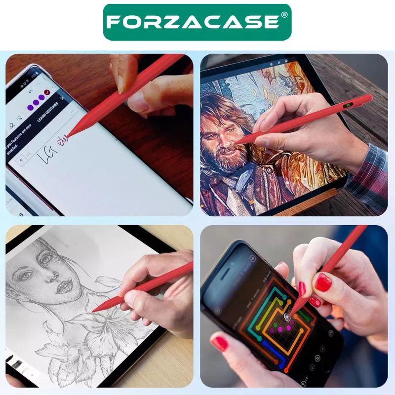 Forzacase iOS Android Tablet ve Telefonlar ile uyumlu Led Göstergeli Dokunmatik Kalem - FC1161