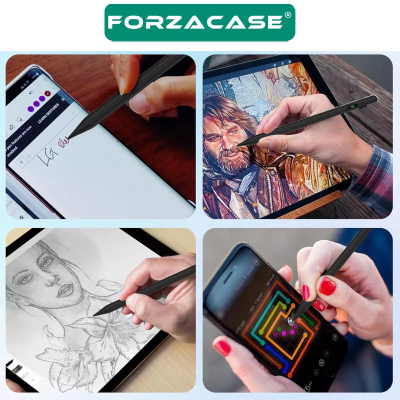 Forzacase iOS Android Tablet ve Telefonlar ile uyumlu Led Göstergeli Dokunmatik Kalem - FC1161