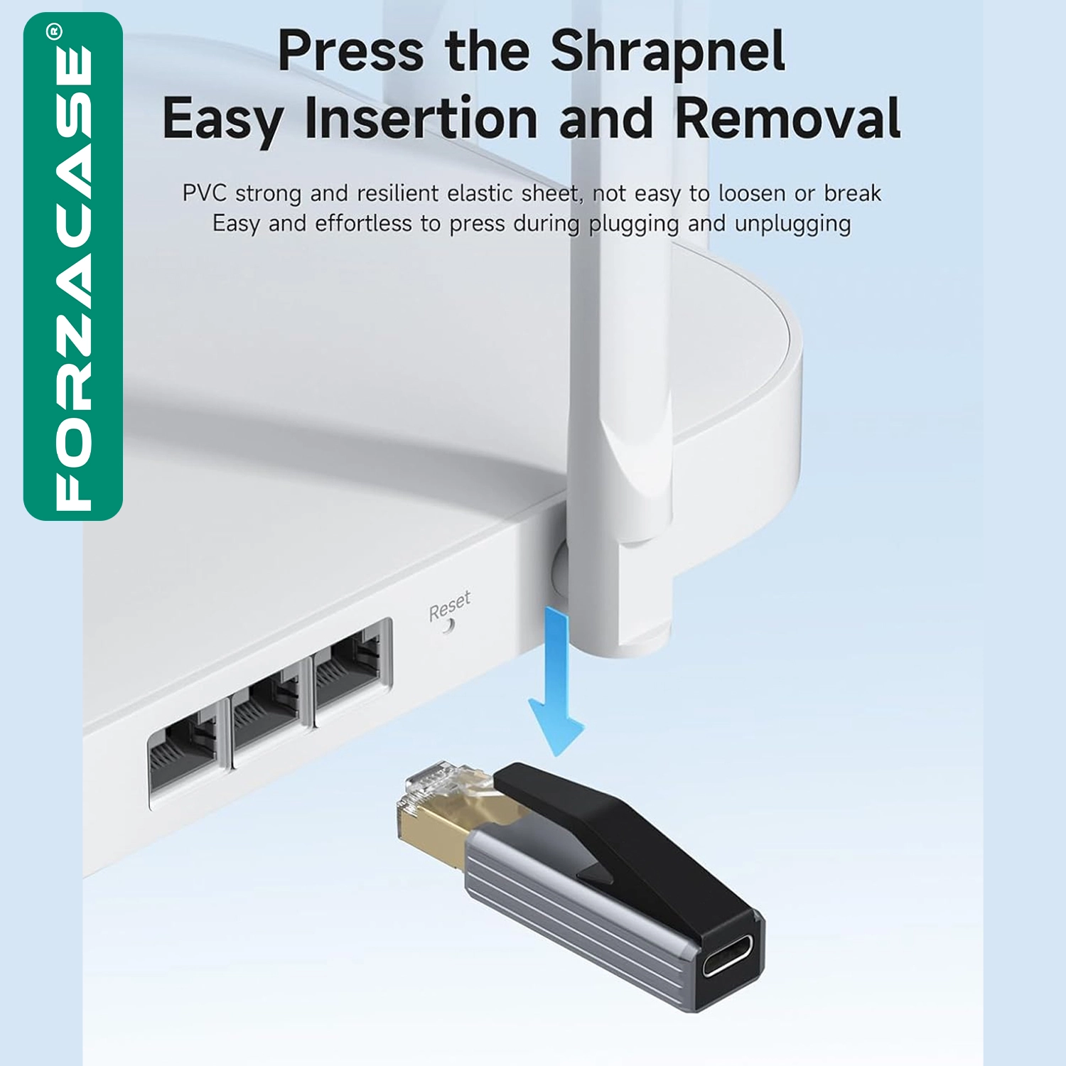 Forzacase Tablet Telefon PC için Taşınabilir Type-C to RJ45 Ethernet Adaptörü - FC1169