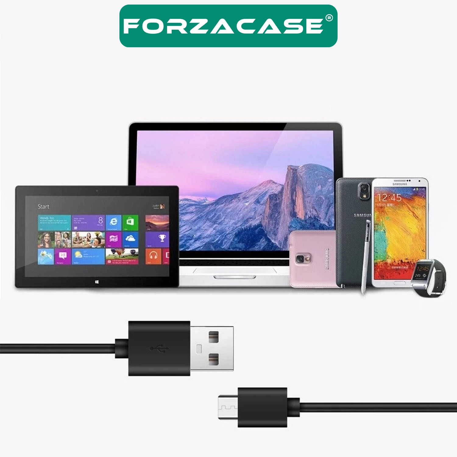 Forzacase 3A Micro USB Şarj ve Data Kablosu 3 metre Siyah - FC1171