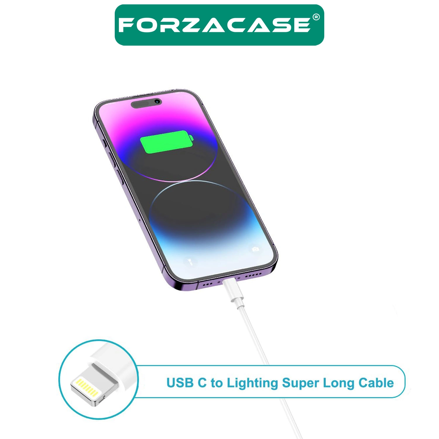 Forzacase USB-C Type-C to Lightning Kablosu PD Şarj Kablosu 3 metre - FC1173