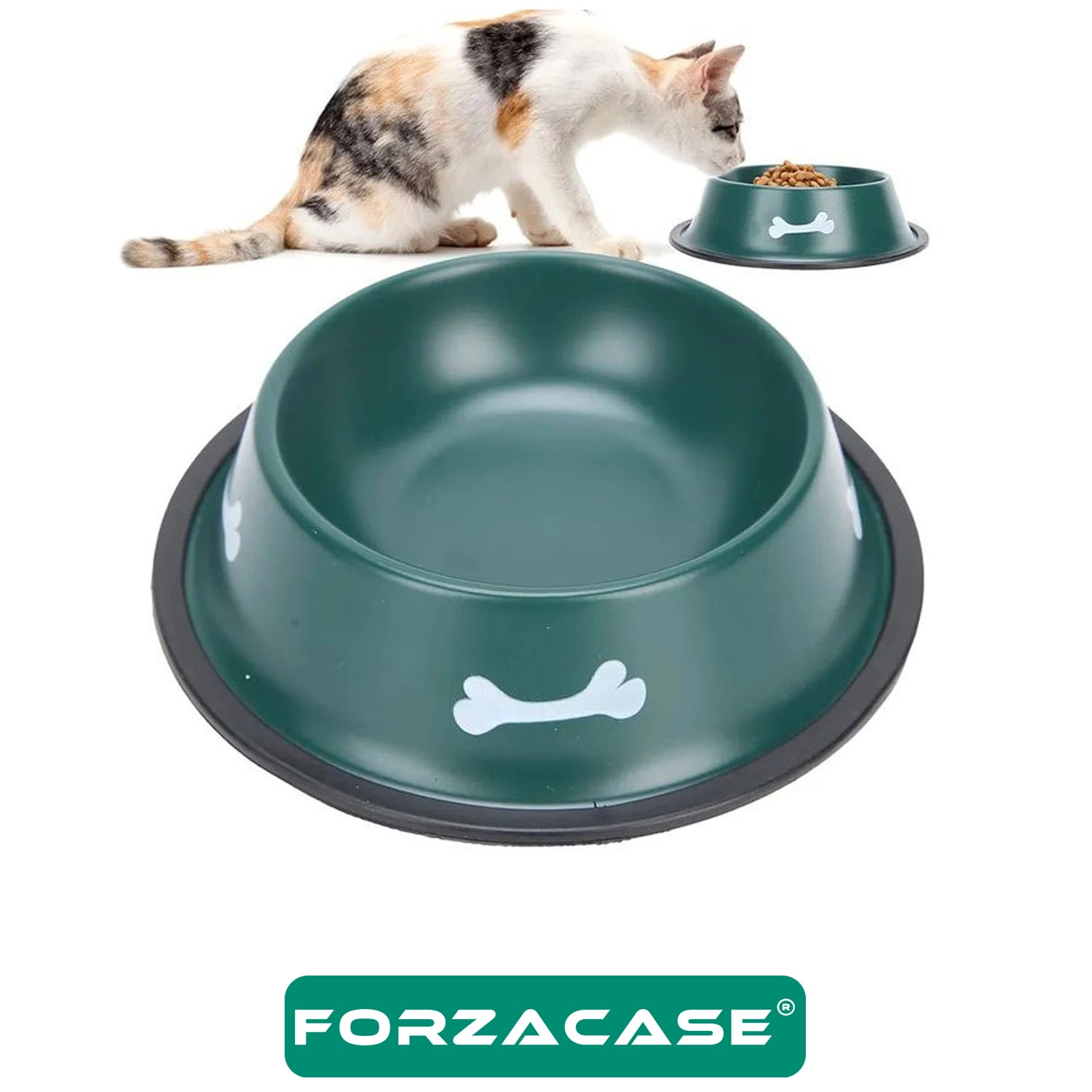 Forzacase 16 cm 250 ml Kediler ve Köpekler için Taşınabilir Pratik Metal Mama ve Su Kabı - FC1174