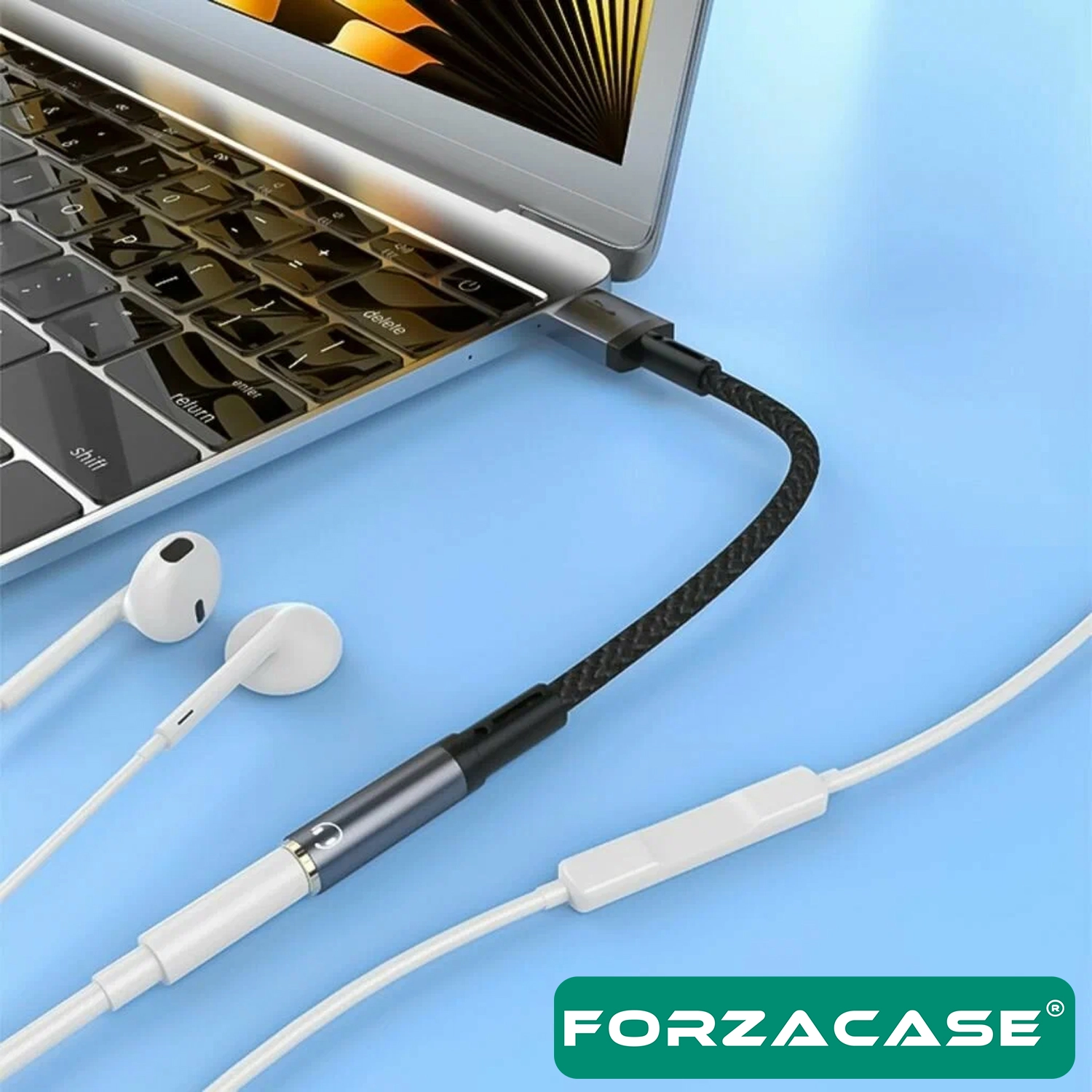Forzacase USB-A Girişli Telefonlarla Uyumlu Kablolu Kulaklık Çevirici Jack Aux Çevirici - FC1181