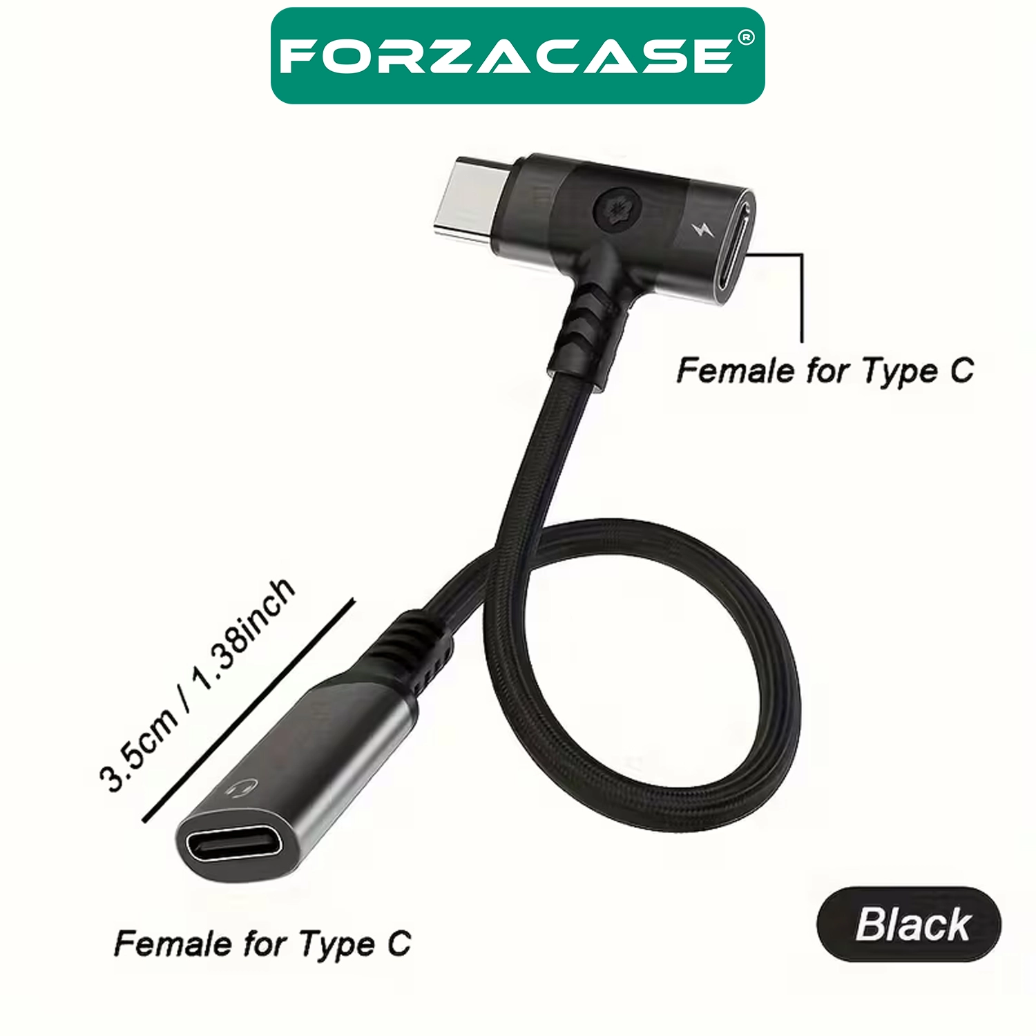 Forzacase iPhone iPad Macbook Android ile uyumlu 2in1 Type-C Şarj + Kulaklık Çevirici Adaptör 60W - FC1182