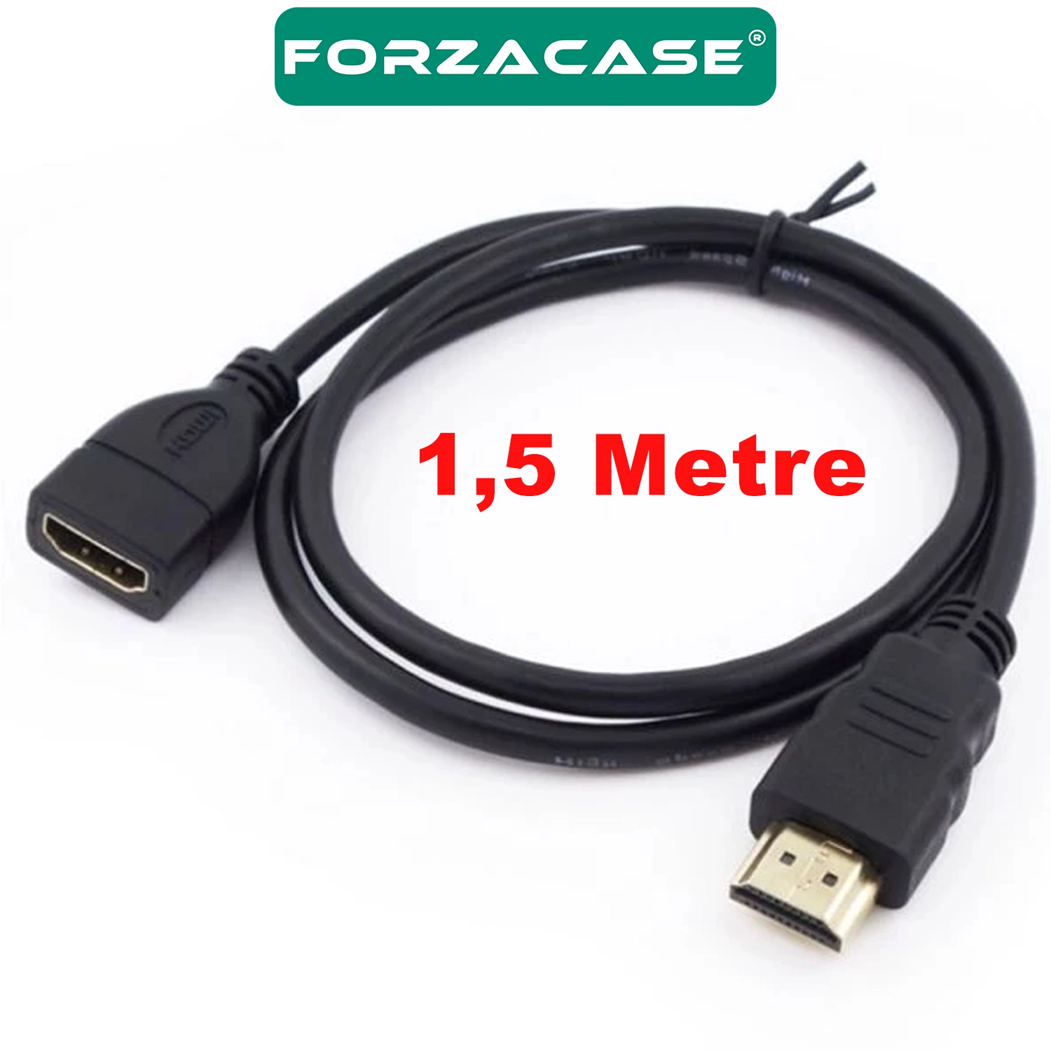 Forzacase HD 1080p TV PC Projeksiyon Uyumlu Hdmi Uzatma Kablosu Dişi Erkek 1,5 Metre - FC1187